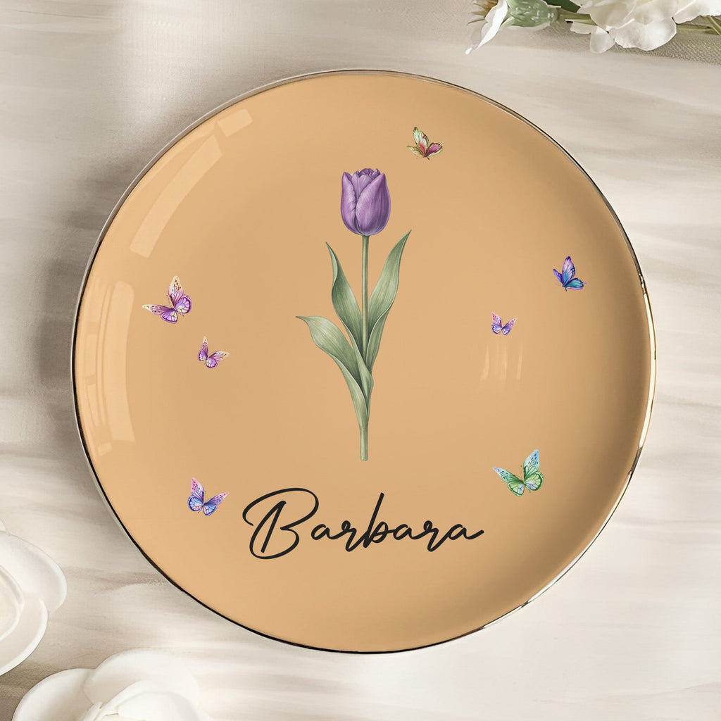 365 Birth Flower Self Gift - Personalized Jewelry Dish