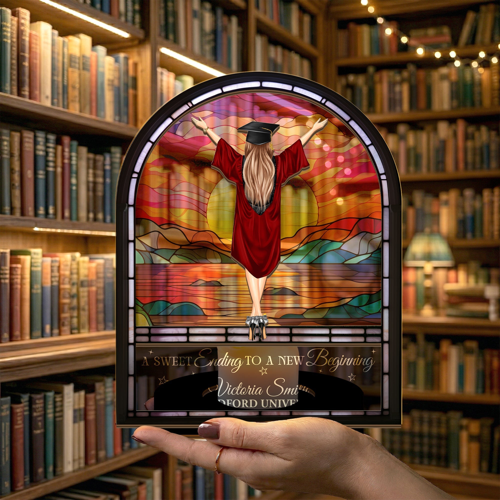 A Sweet Ending To A New Beginning Graduation - Personalized Wooden Plaque