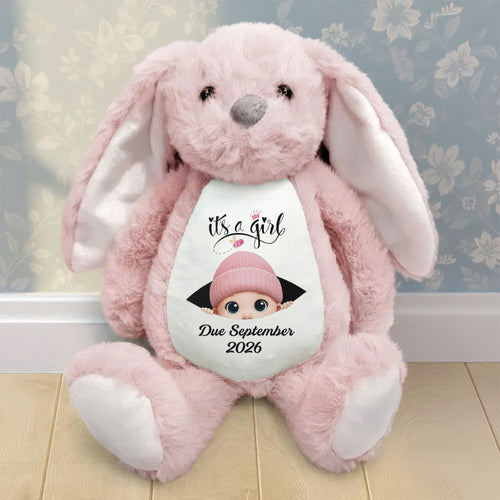 Baby Announcement Gift For Grandparent - Personalized Bunny Plush