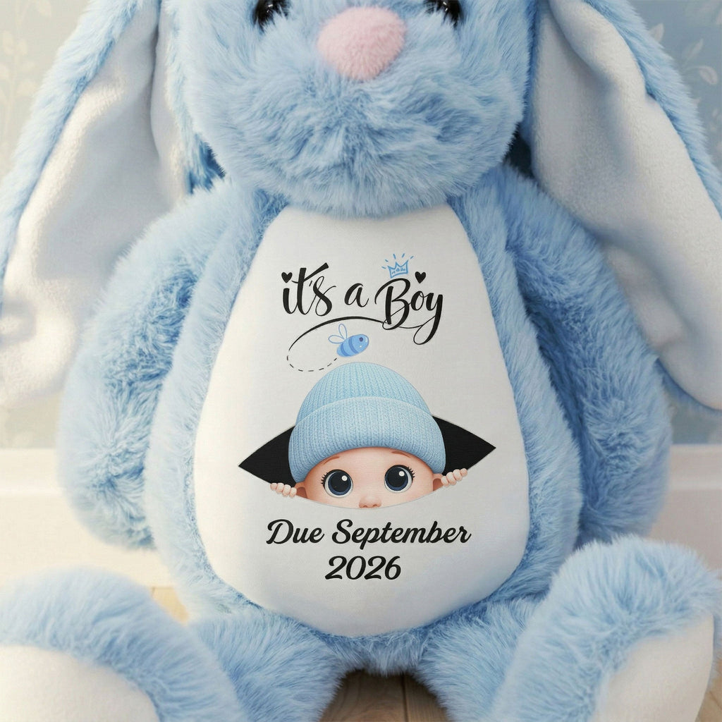 Baby Announcement Gift For Grandparent - Personalized Bunny Plush