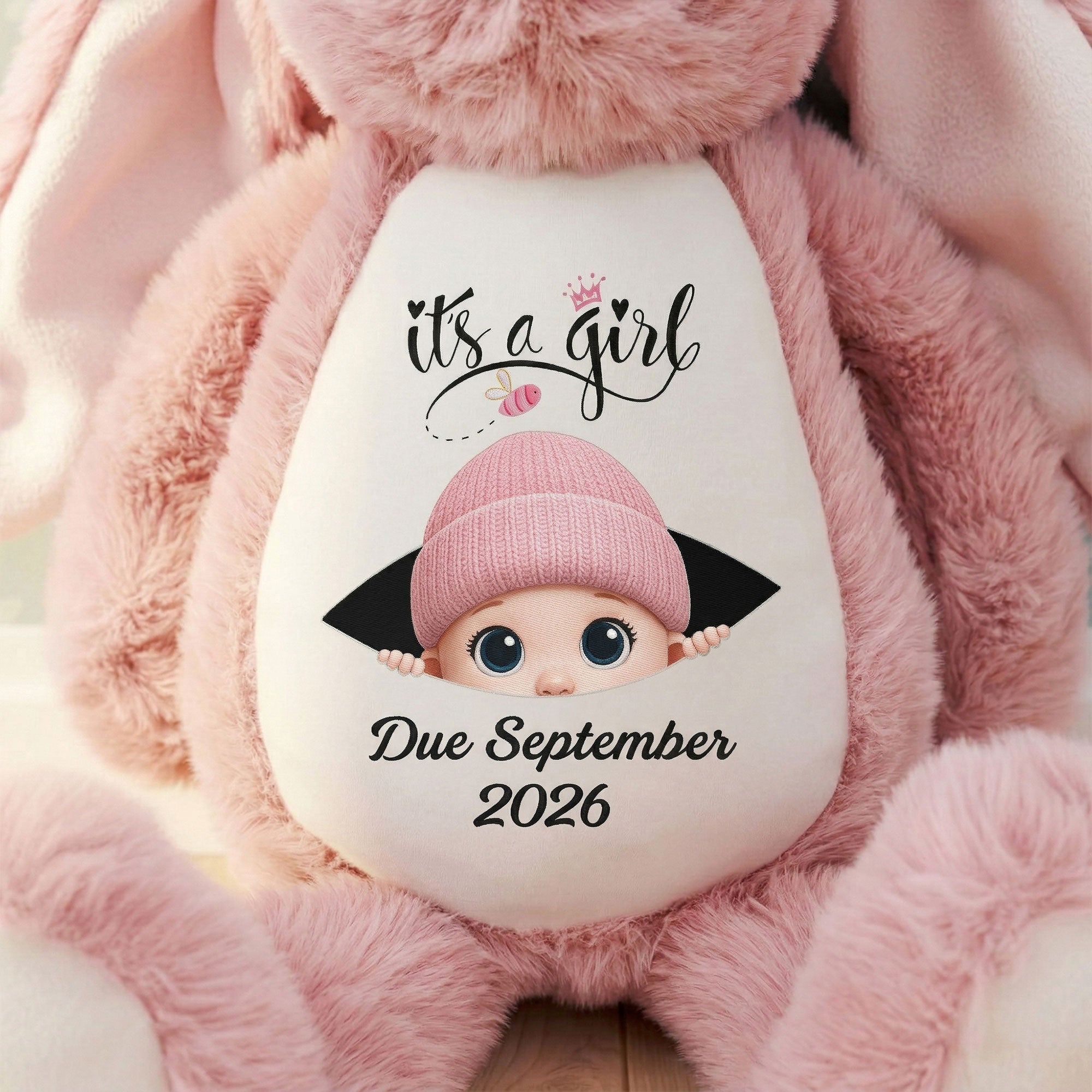 Baby Announcement Gift For Grandparent - Personalized Bunny Plush