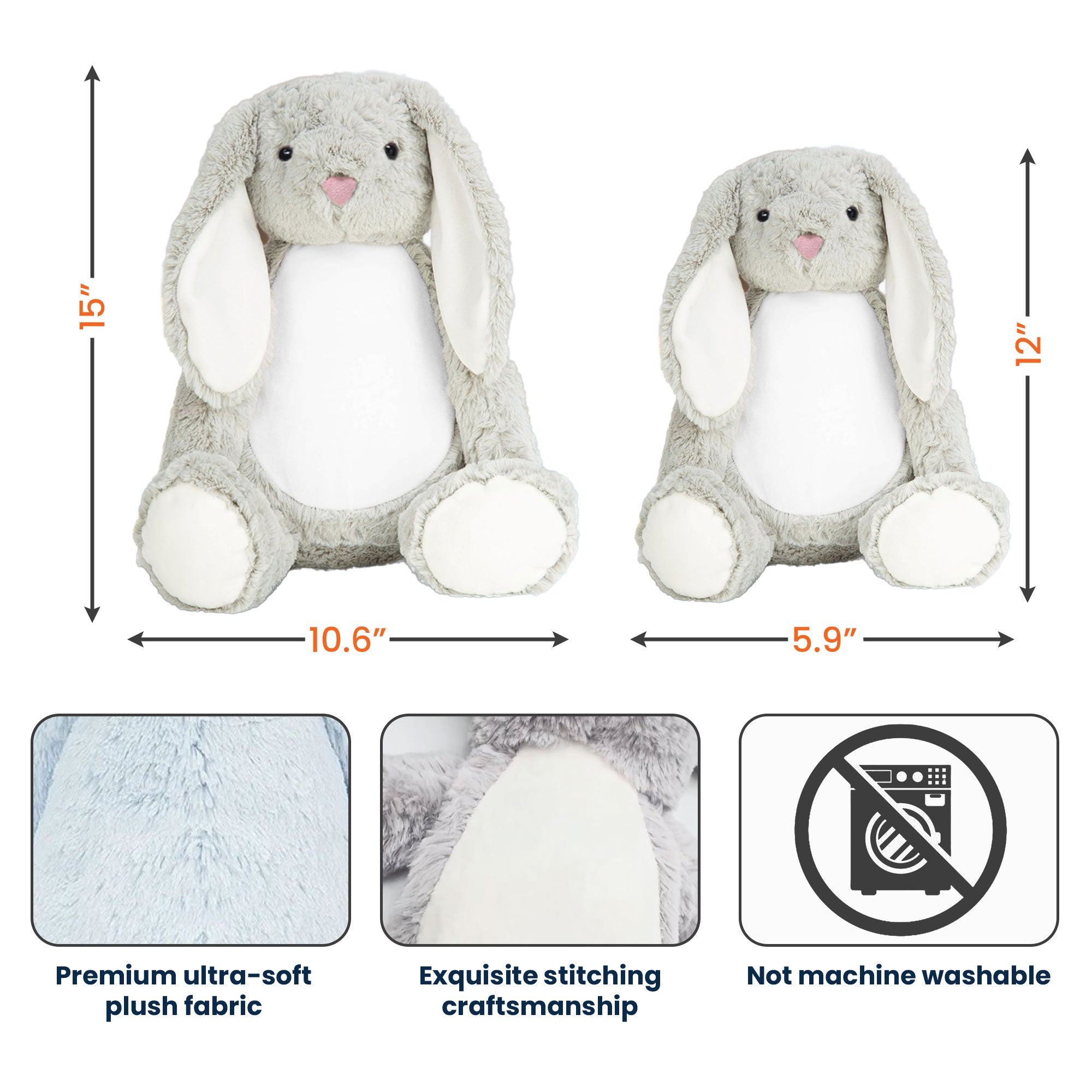 Baby Announcement Gift For Grandparent - Personalized Bunny Plush