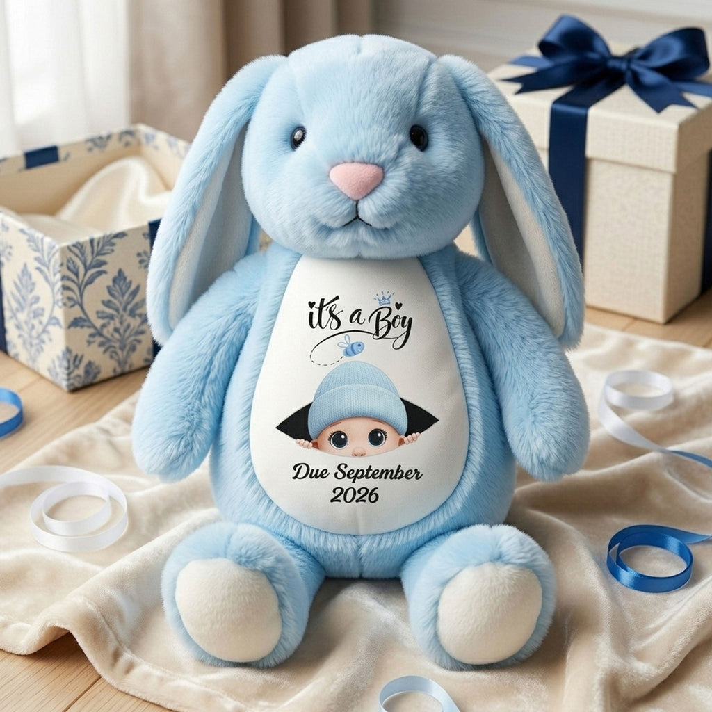 Baby Announcement Gift For Grandparent - Personalized Bunny Plush