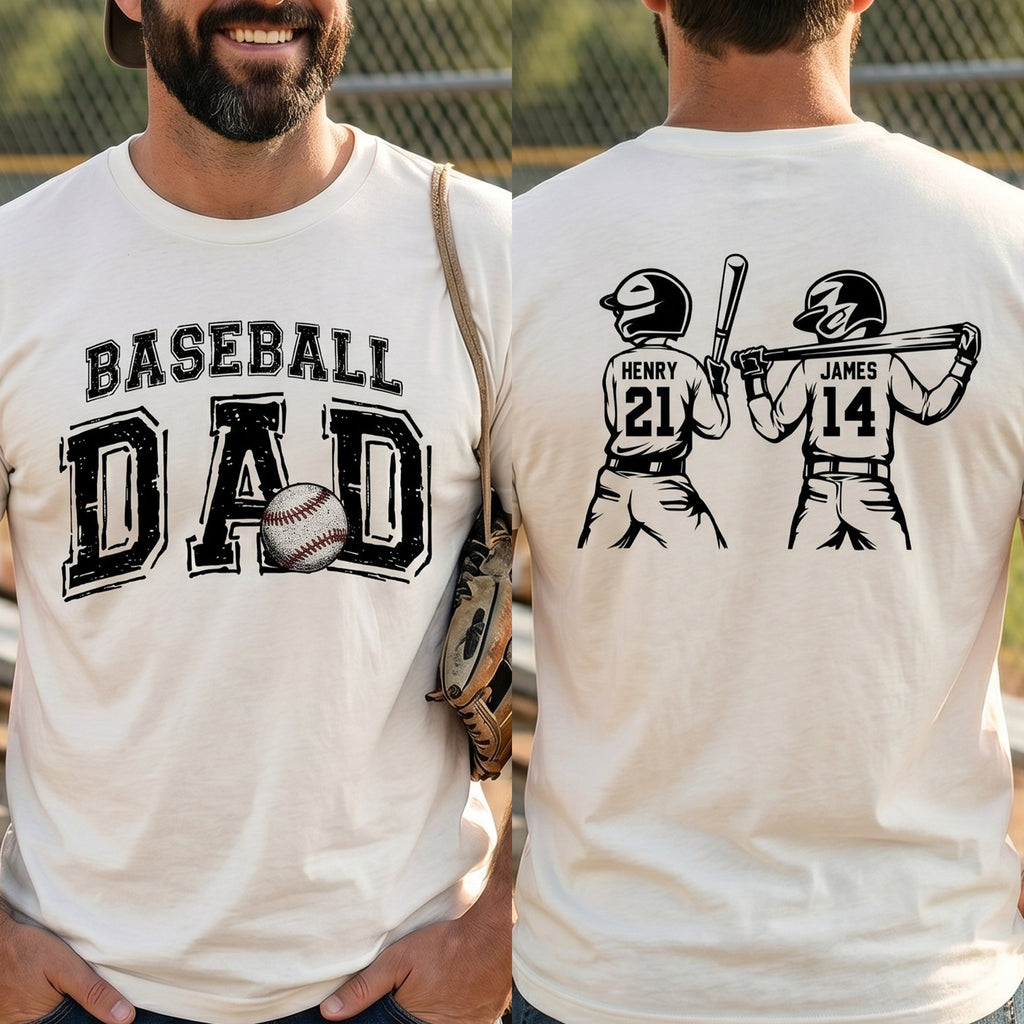 Father's Day Gifts, Baseball Dad, Daddy, Grandpa - Personalized Shirt