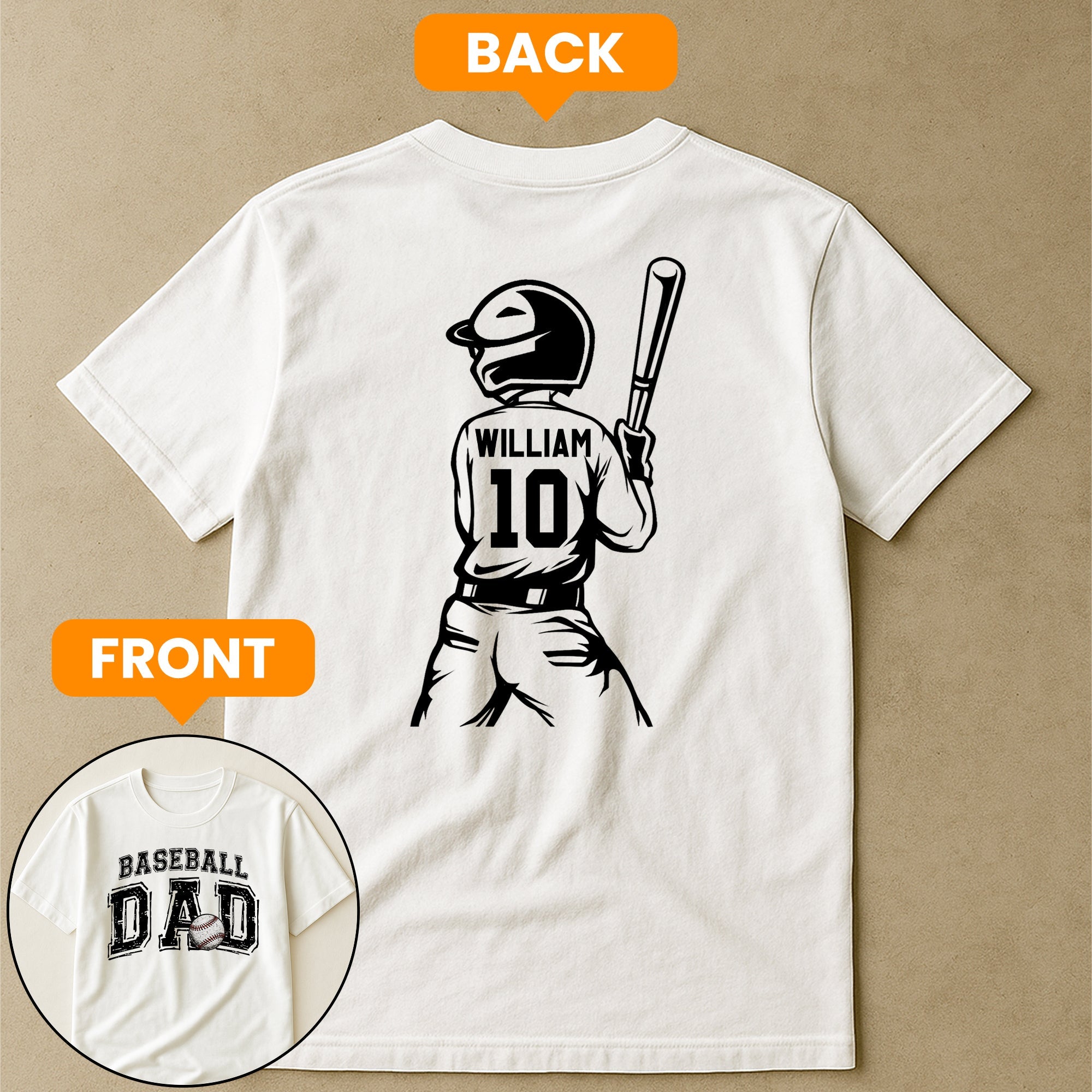 Father's Day Gifts, Baseball Dad, Daddy, Grandpa - Personalized Shirt