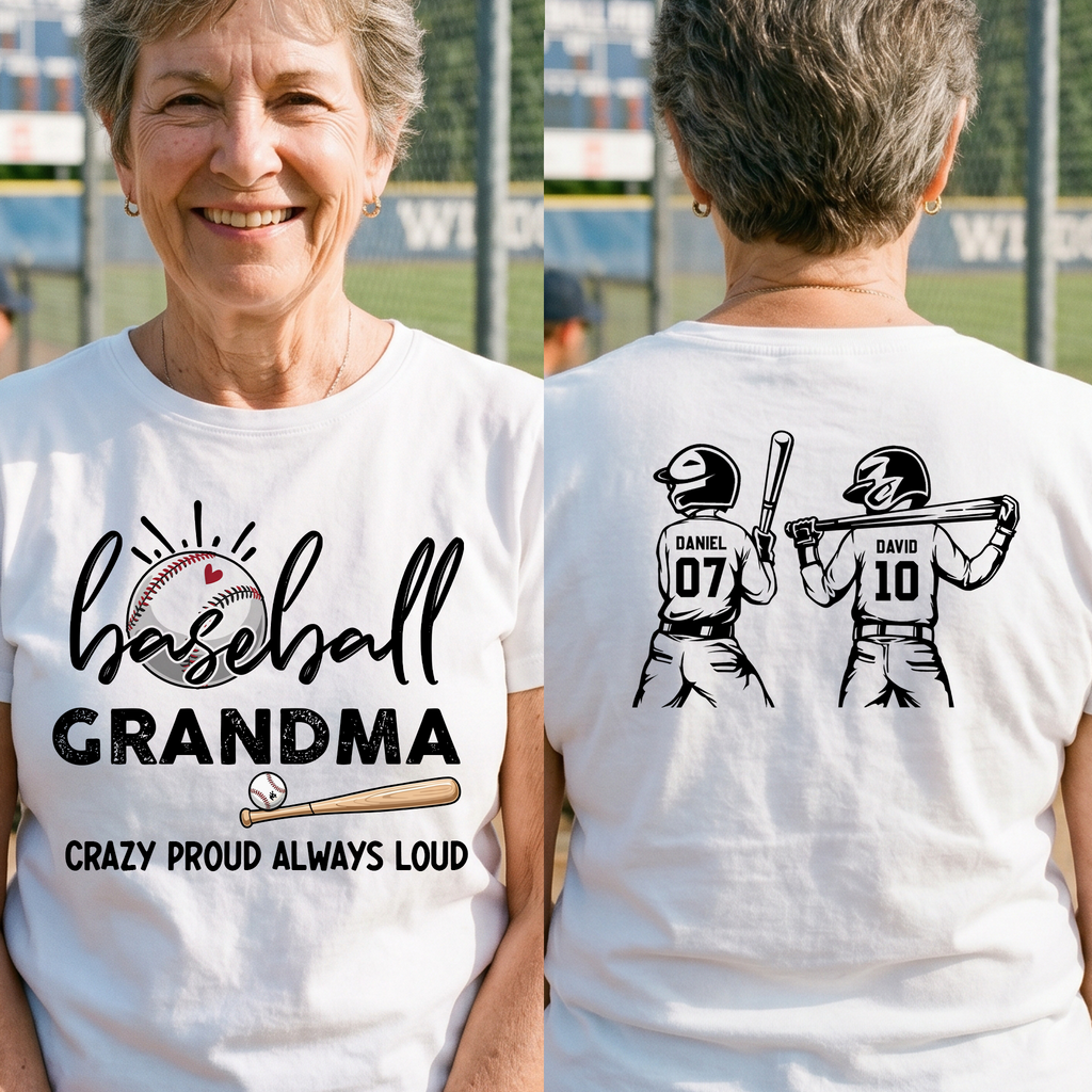 Mother's Day Gifts, Baseball Grandma, Crazy Proud, Always Loud - Personalized Shirt