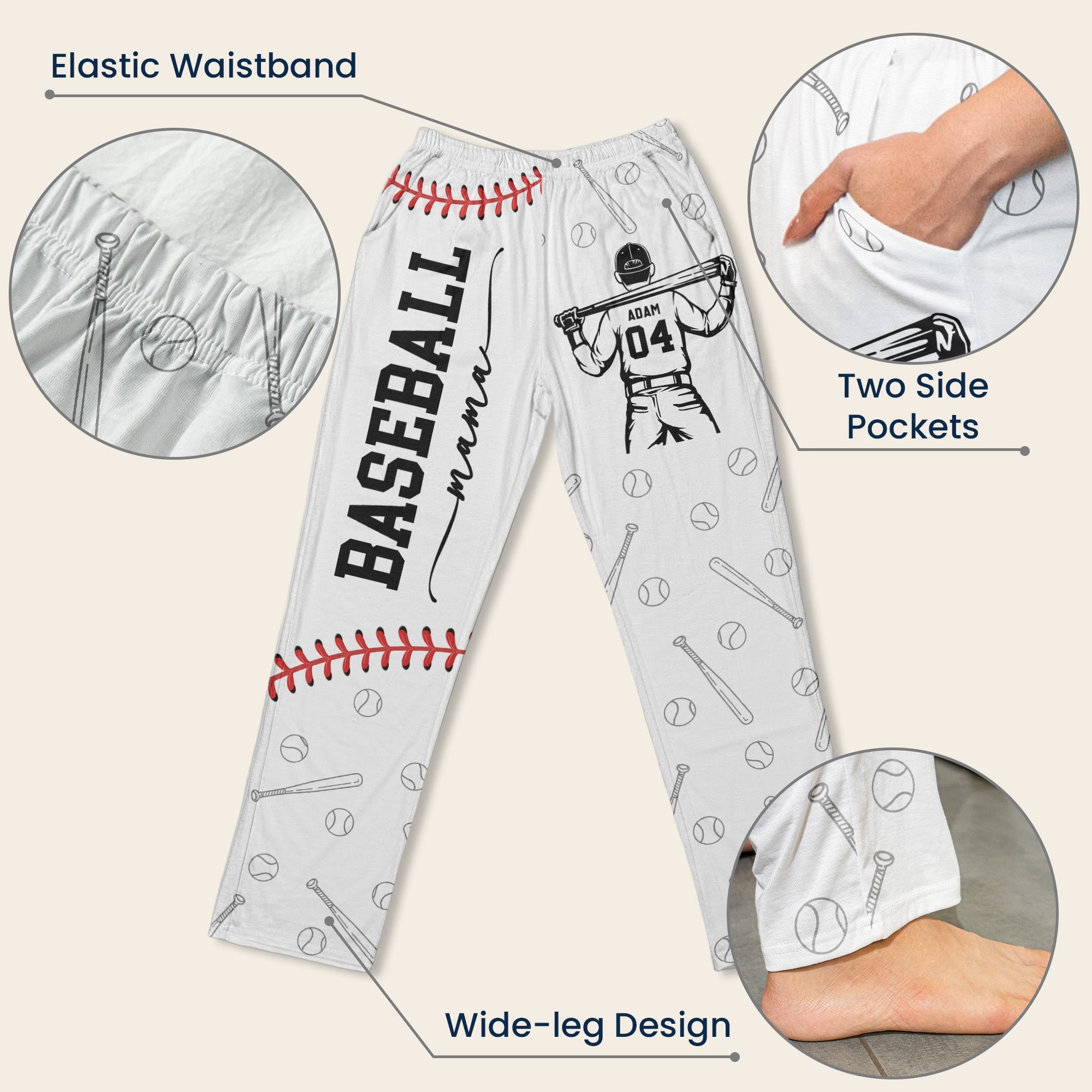 Baseball Mom That's My Kids - Personalized Lounge Pants