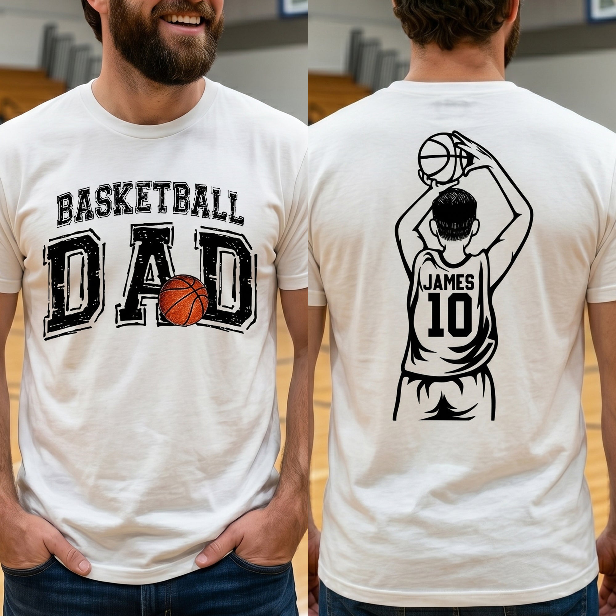 Father's Day Gifts, Basketball Dad, Daddy, Grandpa - Personalized Shirt