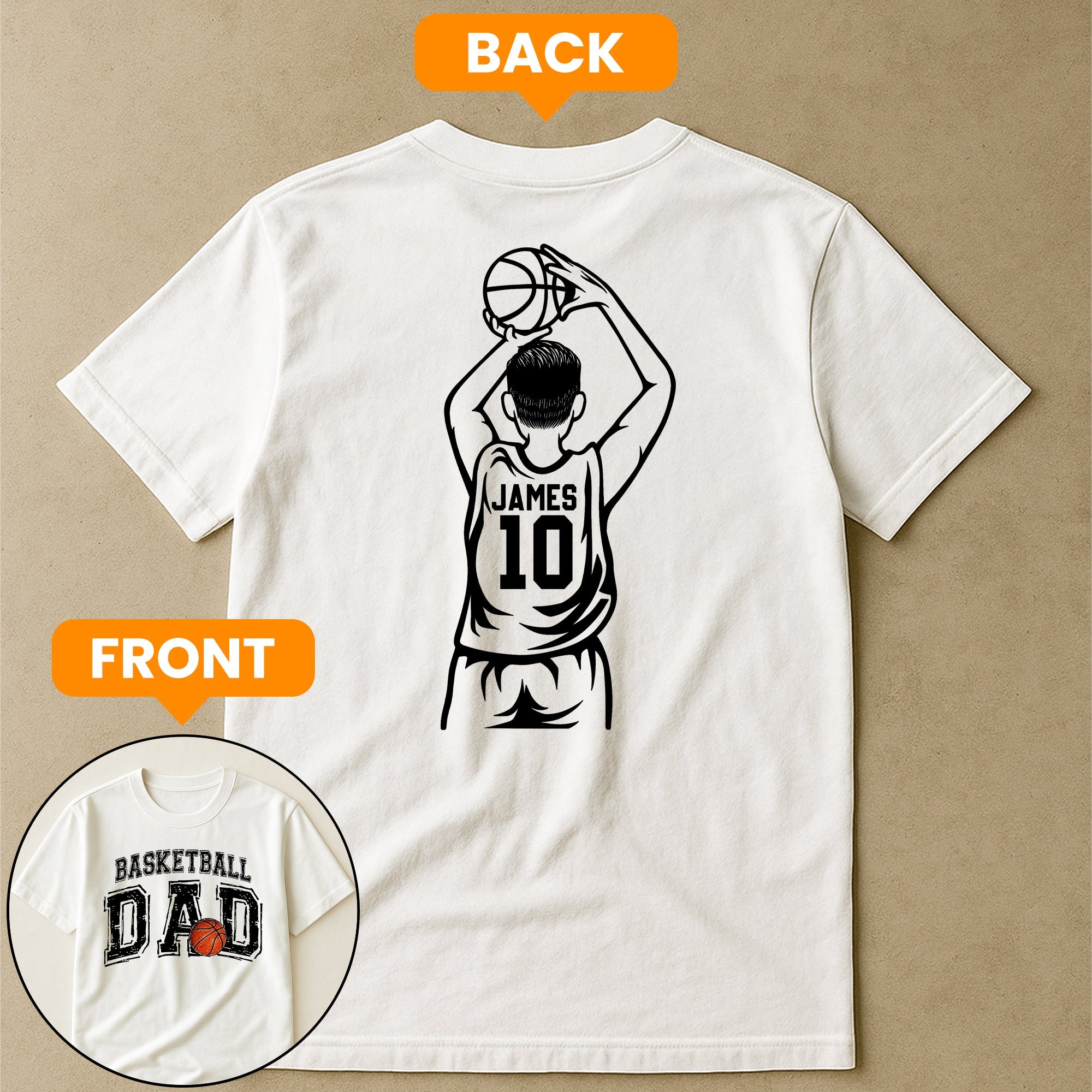 Father's Day Gifts, Basketball Dad, Daddy, Grandpa - Personalized Shirt