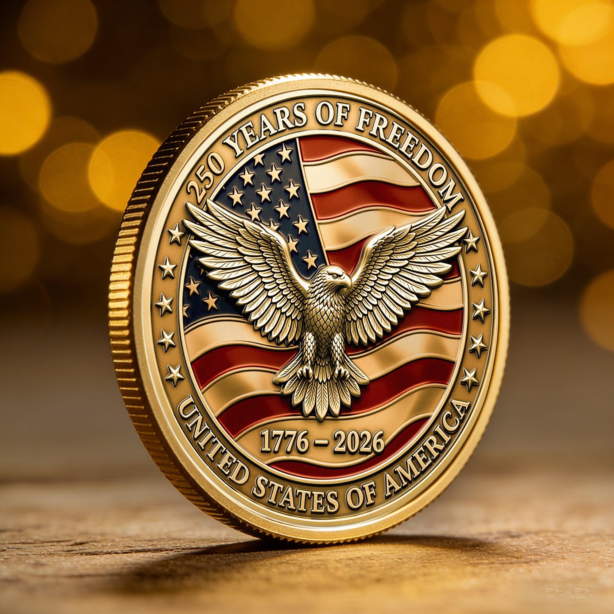 Father's Day Gifts, Best Dad Ever USA 250Th Anniversary - Personalized Coin