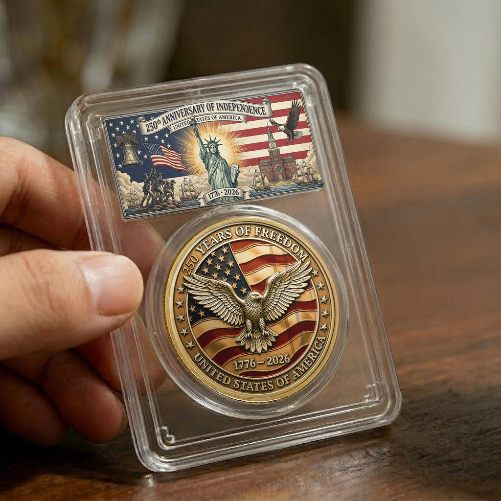 Father's Day Gifts, Best Dad Ever USA 250Th Anniversary - Personalized Coin