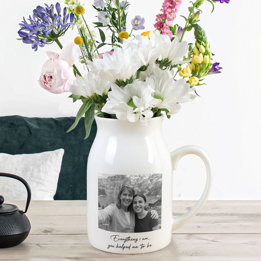 Mother's Day Gifts, Custom Vintage Photo Mom And Children - Thank You Gifts For Mom - Personalized Vase
