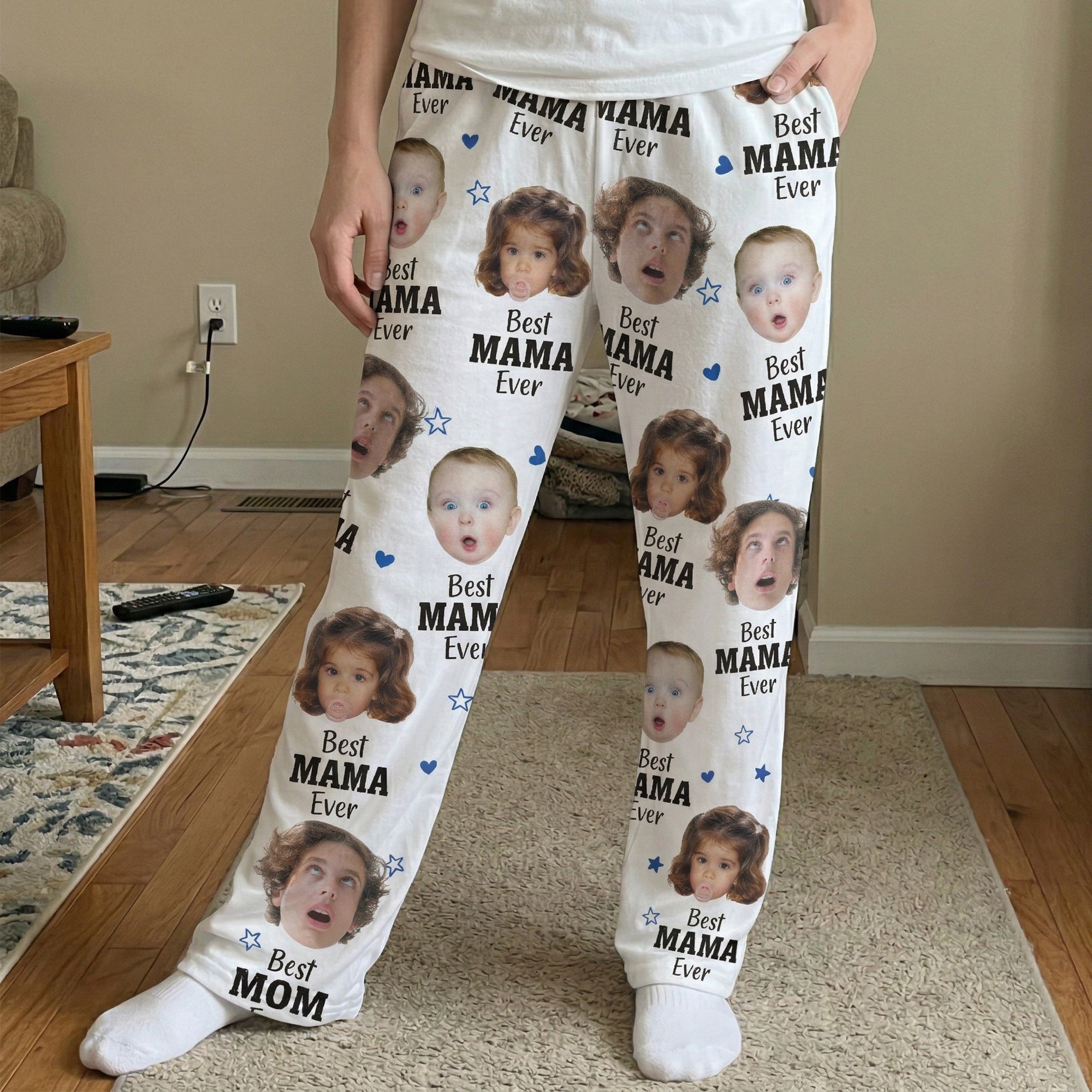 Mother's Day Gifts, Best Mom Ever Gift For Mom Custom Kids Faces - Personalized Lounge Pants