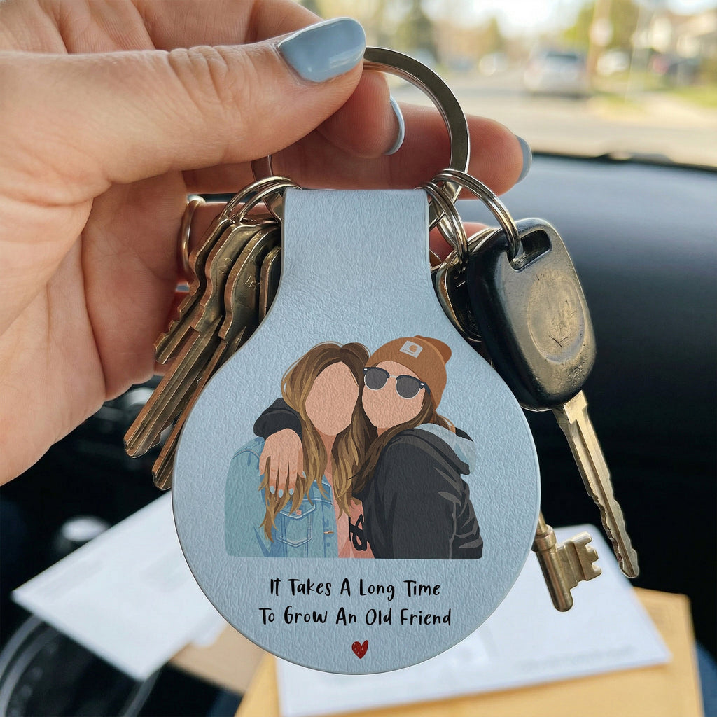 Besties Forever Turn Your Photo Into Faceless Art Style - Personalized Keychain