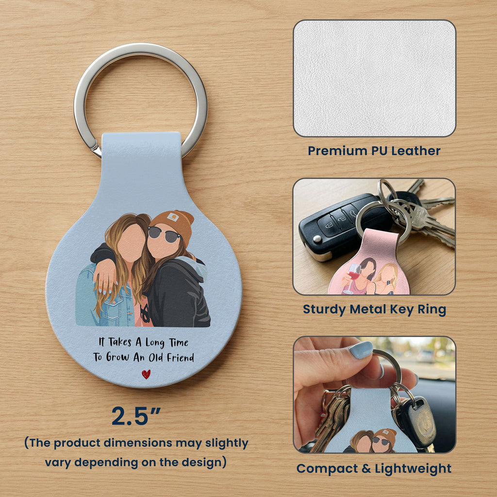 Besties Forever Turn Your Photo Into Faceless Art Style - Personalized Keychain