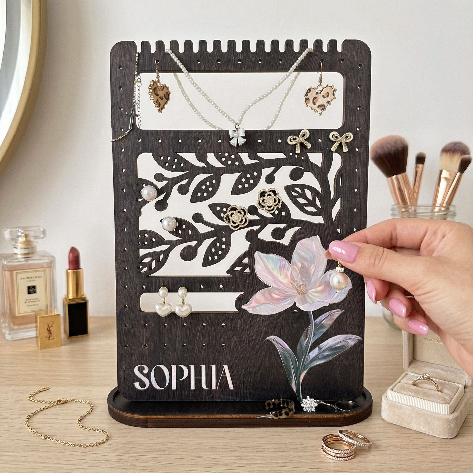 Birth Month Flower Self-Gift, Gift For Daughter, Friend - Personalized Wooden Plaque