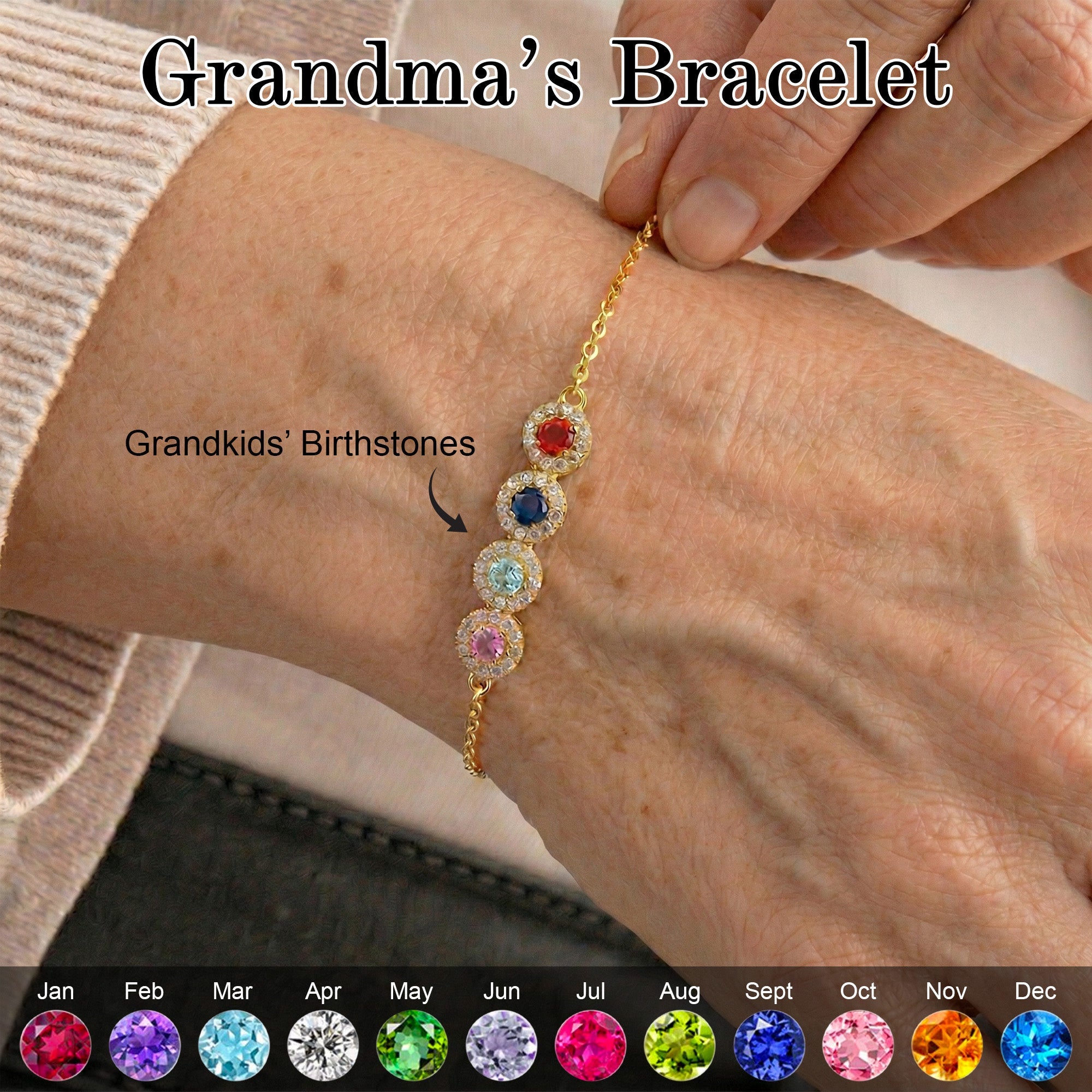 Mother's Day Gifts, Birthstone Bracelet Mother's Day Gift For Mom Grandma - Personalized Bracelet