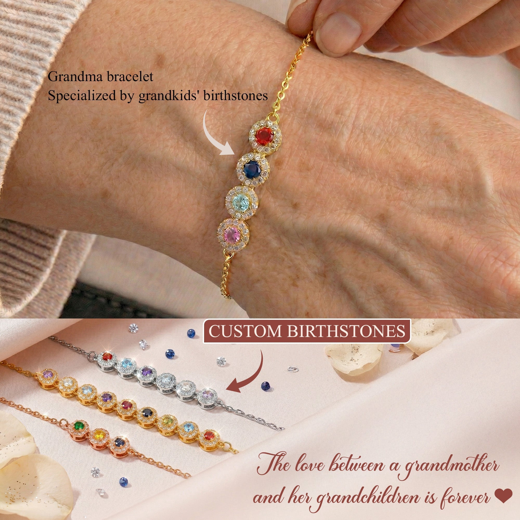 Mother's Day Gifts, Birthstone Bracelet Mother's Day Gift For Mom Grandma - Personalized Bracelet