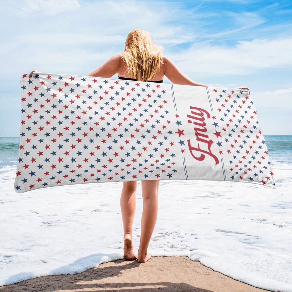 Chill The Fourth Out Red White & 250 - Personalized Beach Towel