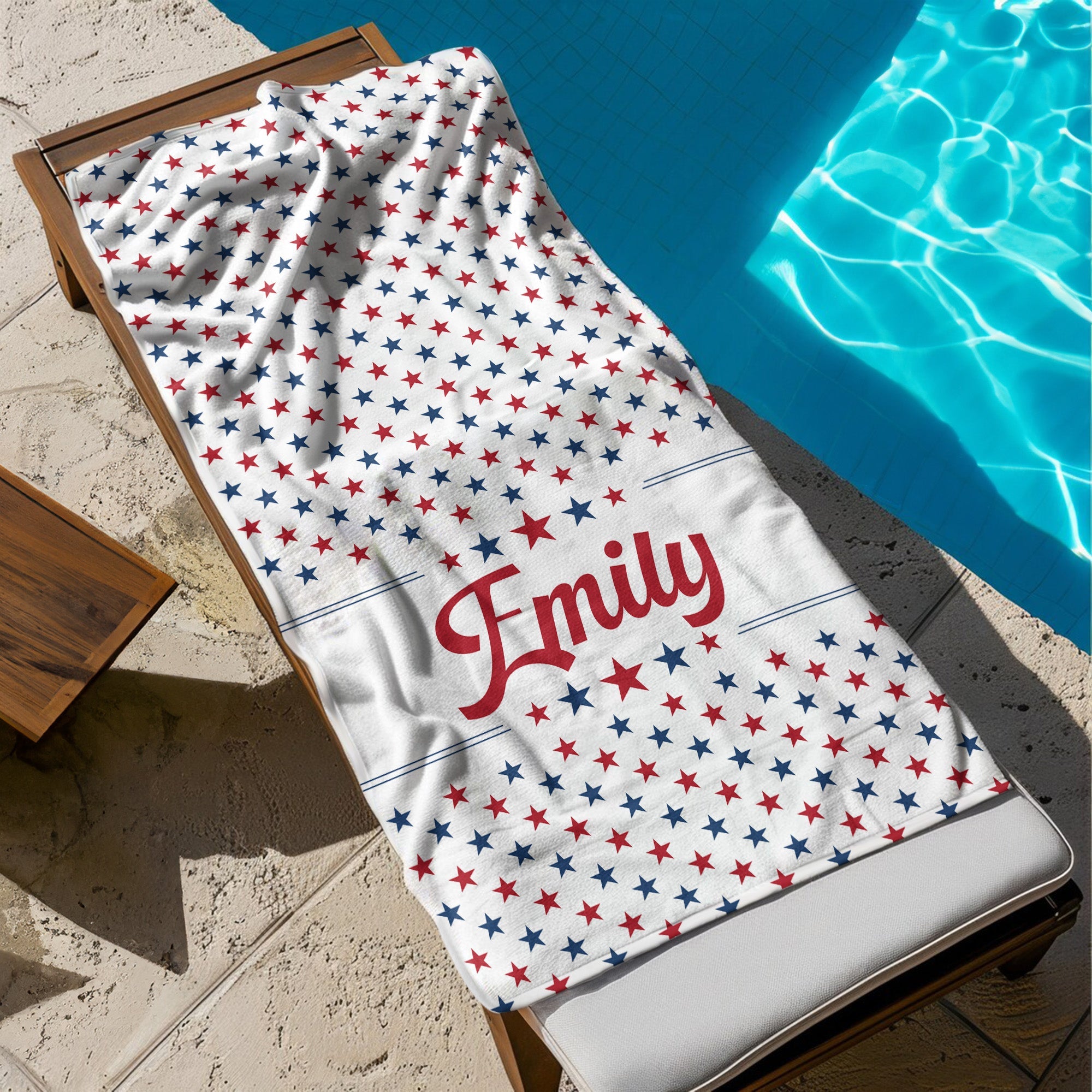 Chill The Fourth Out Red White & 250 - Personalized Beach Towel