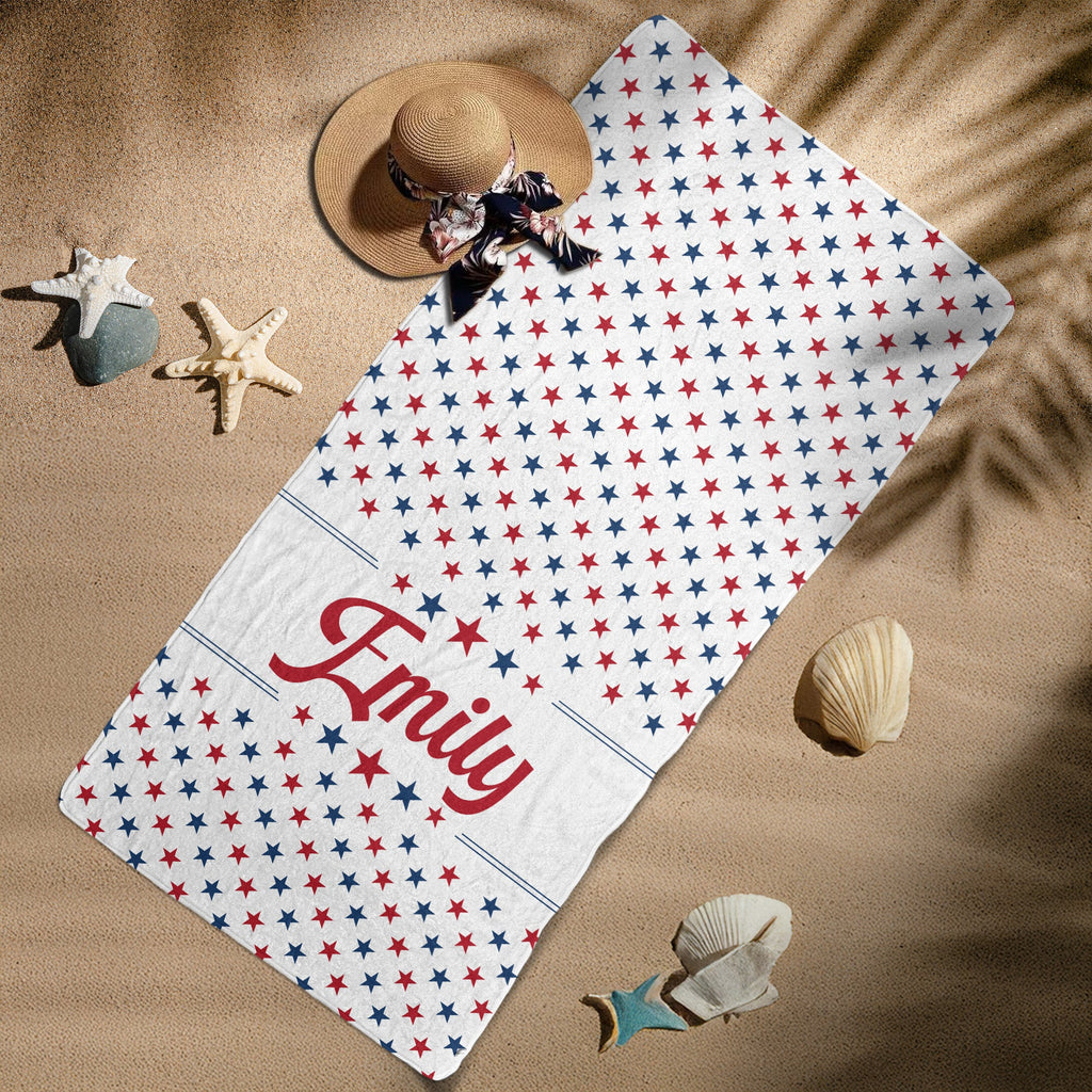 Chill The Fourth Out Red White & 250 - Personalized Beach Towel