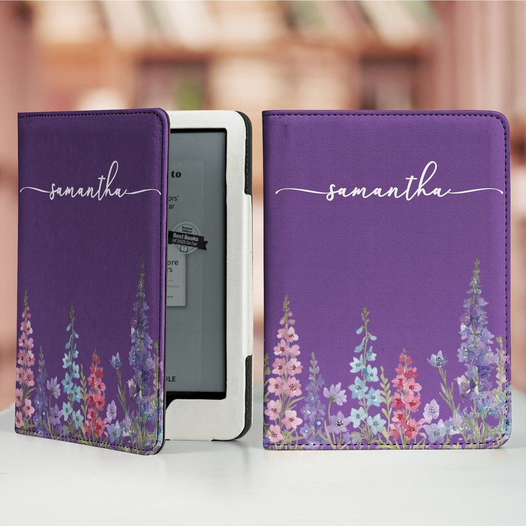 Custom Name & Birth Flower Birthday Gift For Her, Sisters, Daughter, Friends - Personalized Kindle Case