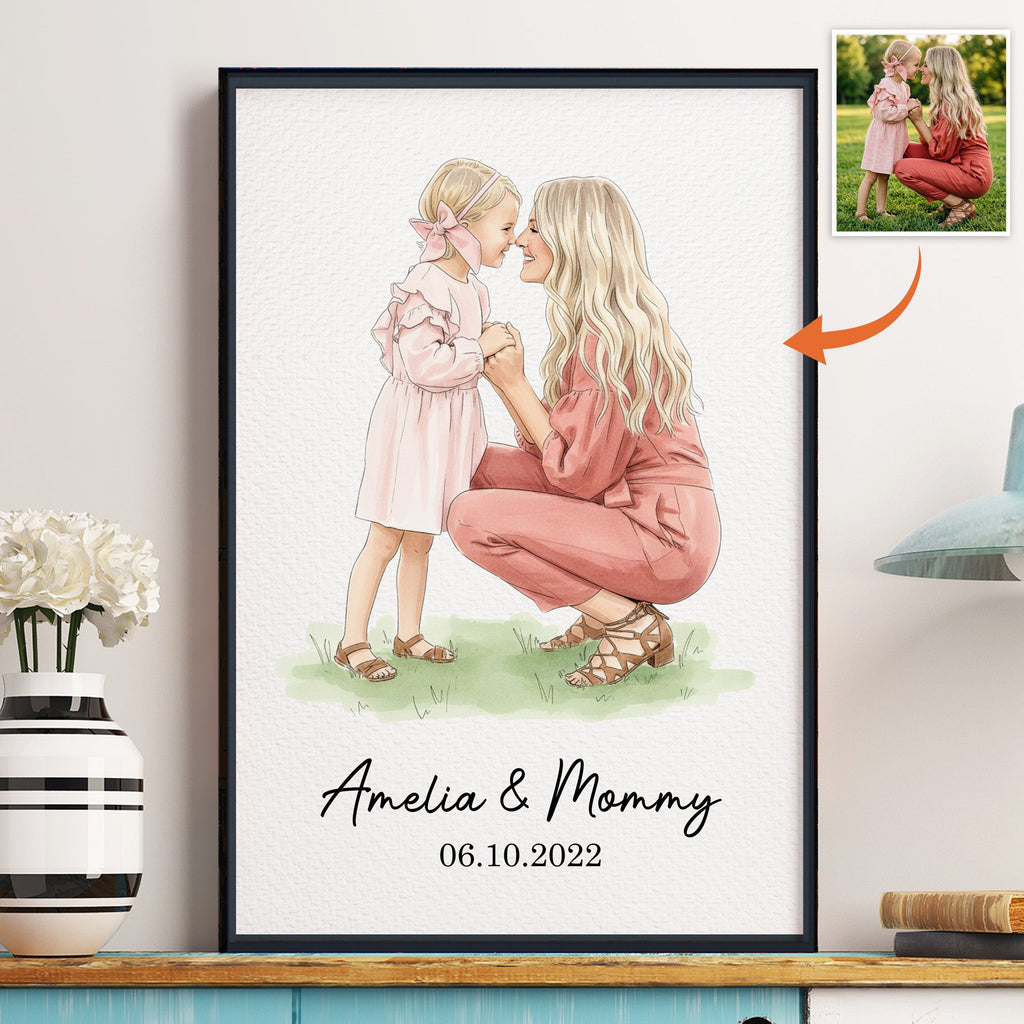 Mother's Day Gifts, Custom Photo Mommy & Me Mother's Day Gift For Mom, Wife - Personalized Poster