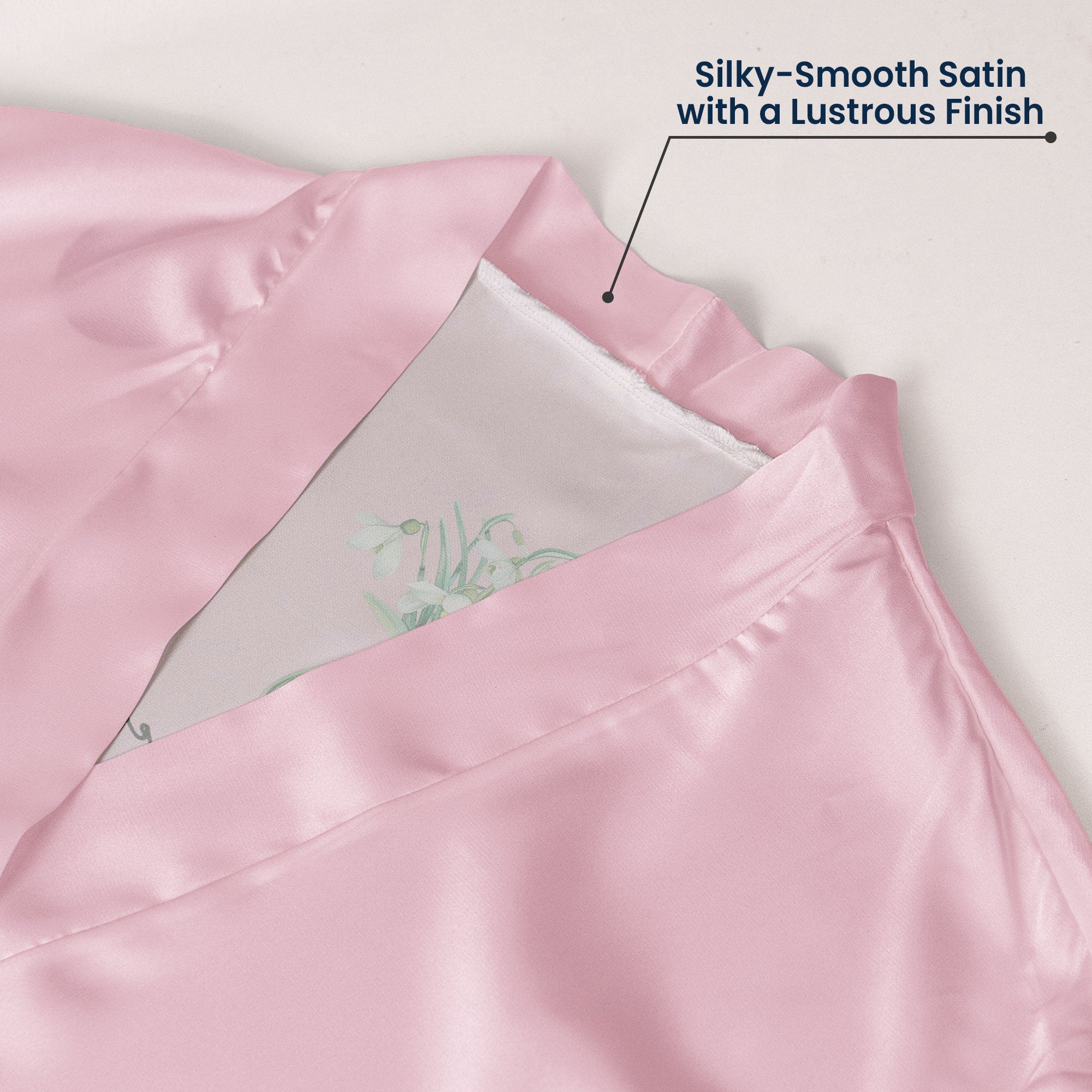 Custom Birth Flower & Name For Her, Bridesmaids, Friends, Wife, Mom, Daughter - Personalized Robe
