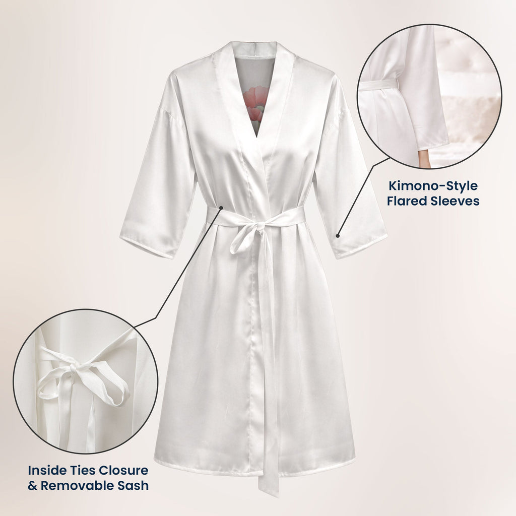 Custom Birth Flower & Name For Her, Bridesmaids, Friends, Wife, Mom, Daughter - Personalized Robe