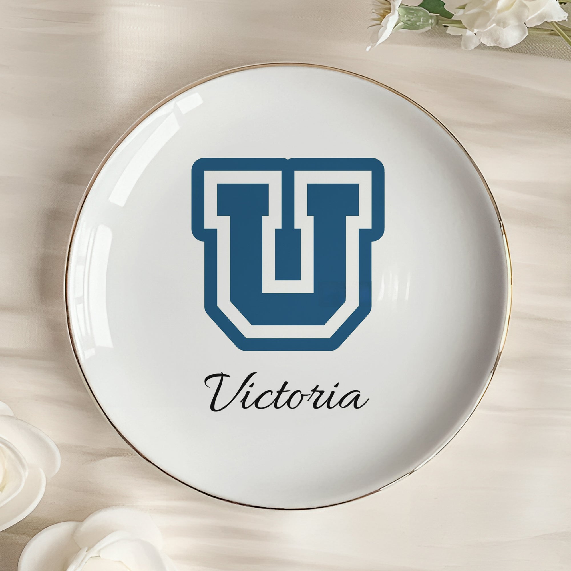 School Logo, High School Logo, Club Logo Graduation Photo - Personalized Jewelry Dish
