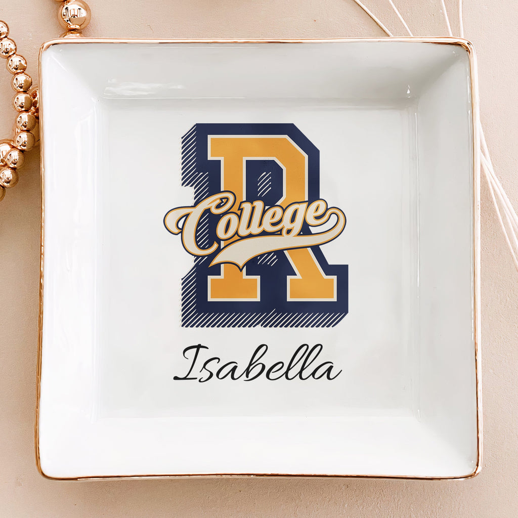 School Logo, High School Logo, Club Logo Graduation Photo - Personalized Jewelry Dish