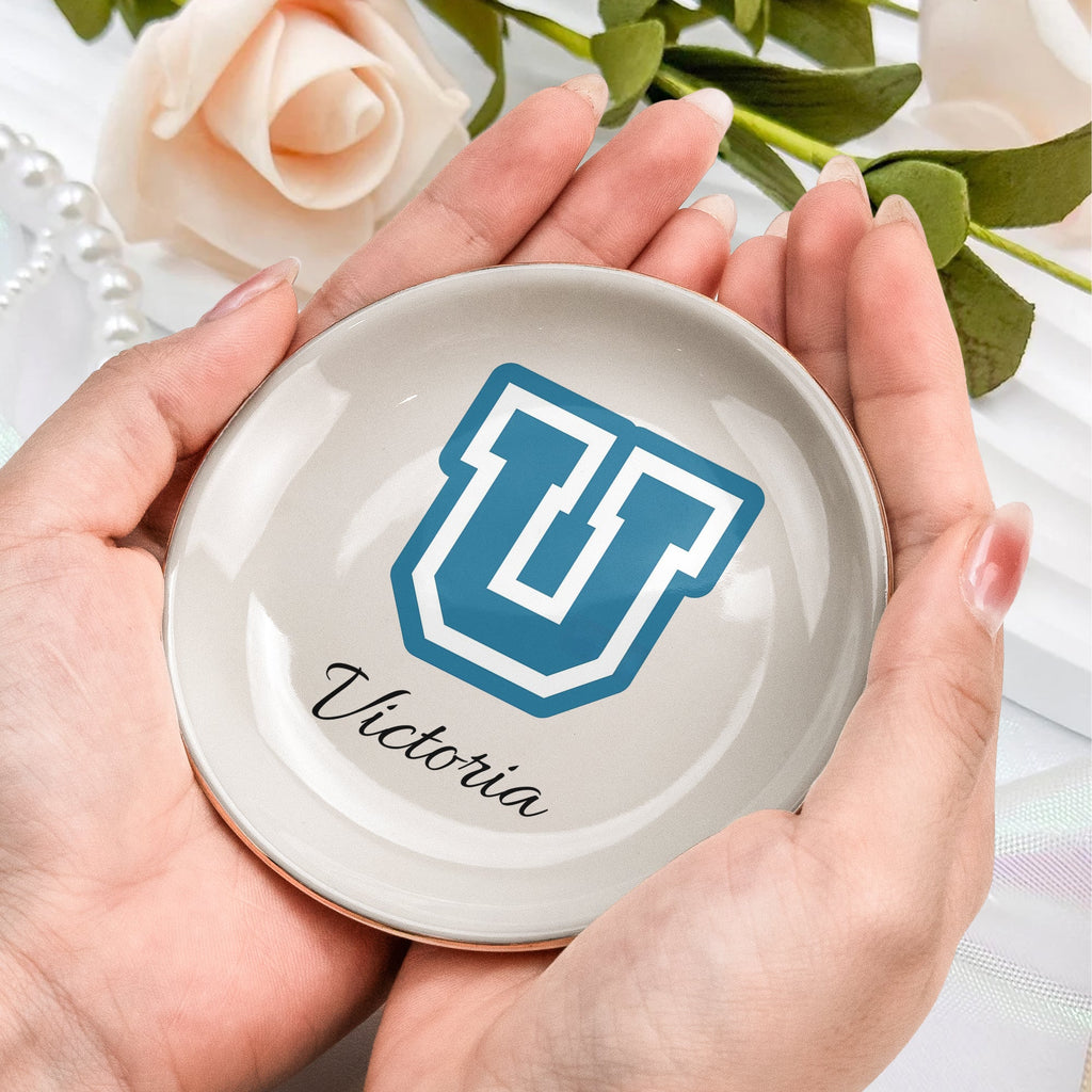 School Logo, High School Logo, Club Logo Graduation Photo - Personalized Jewelry Dish