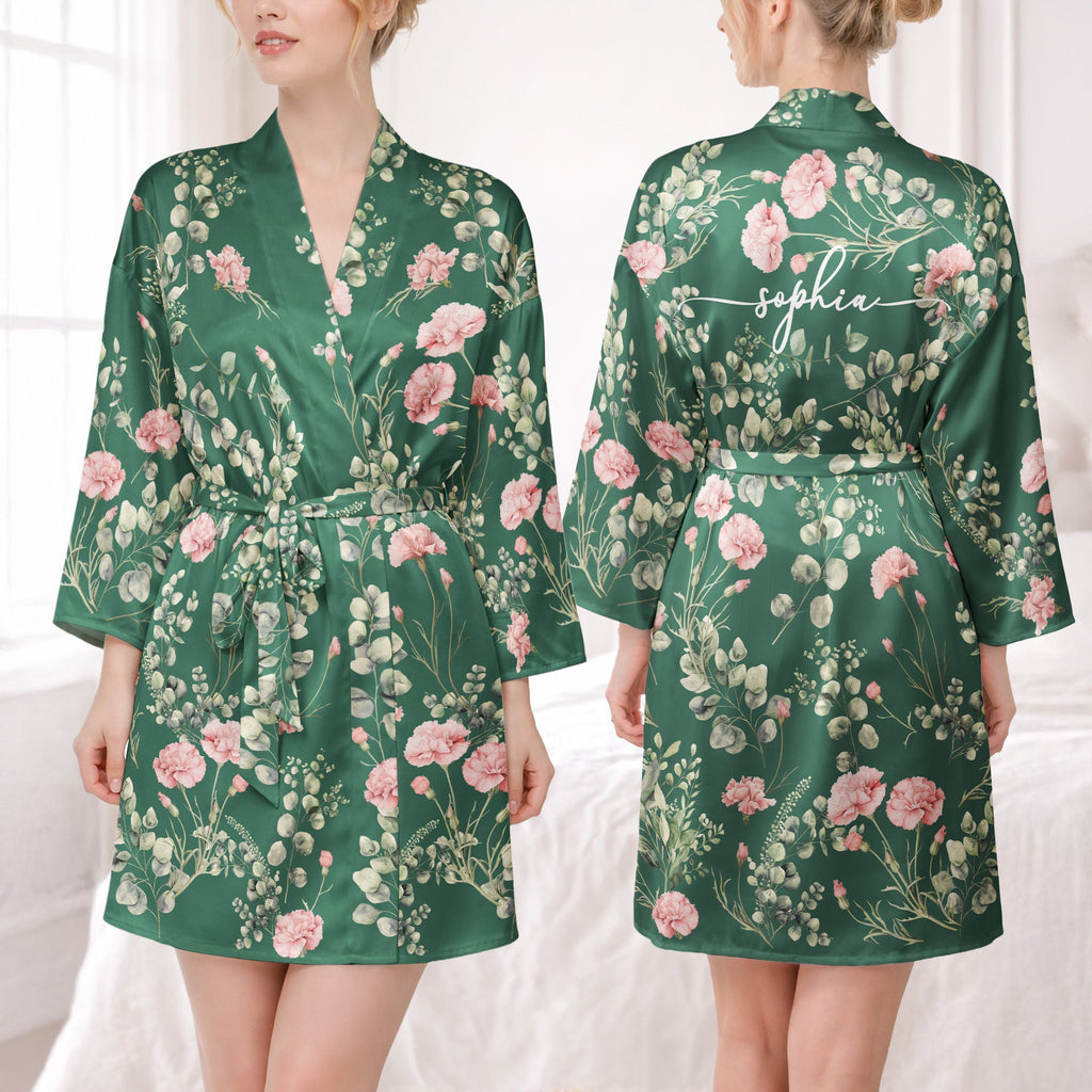 Custom Birth Flower & Names For Her, Bridesmaids, Friends, Sisters, Mom, Daughter - Personalized Robe