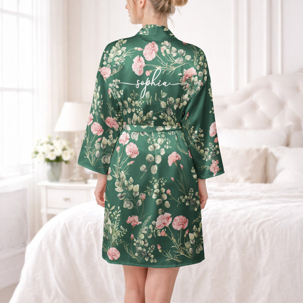 Custom Birth Flower & Names For Her, Bridesmaids, Friends, Sisters, Mom, Daughter - Personalized Robe