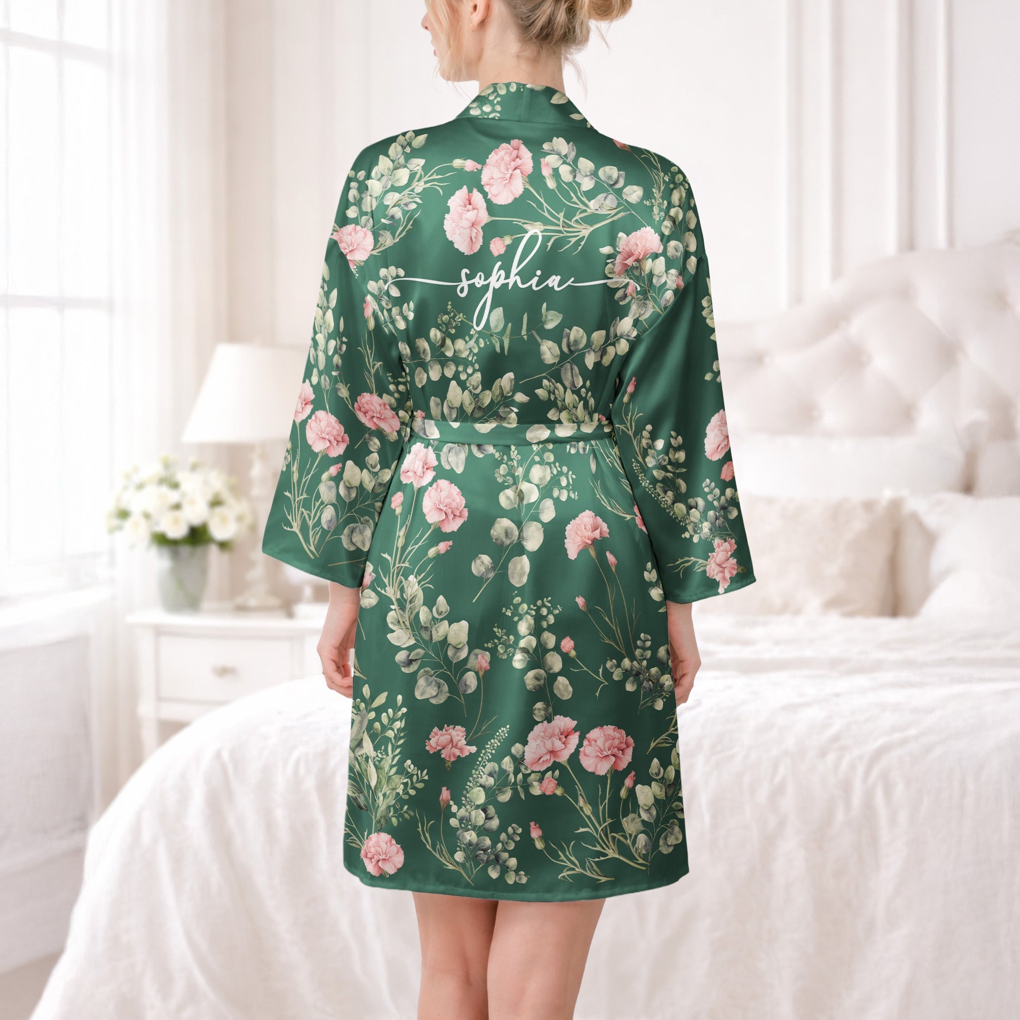 Custom Birth Flower & Names For Her, Bridesmaids, Friends, Sisters, Mom, Daughter - Personalized Robe