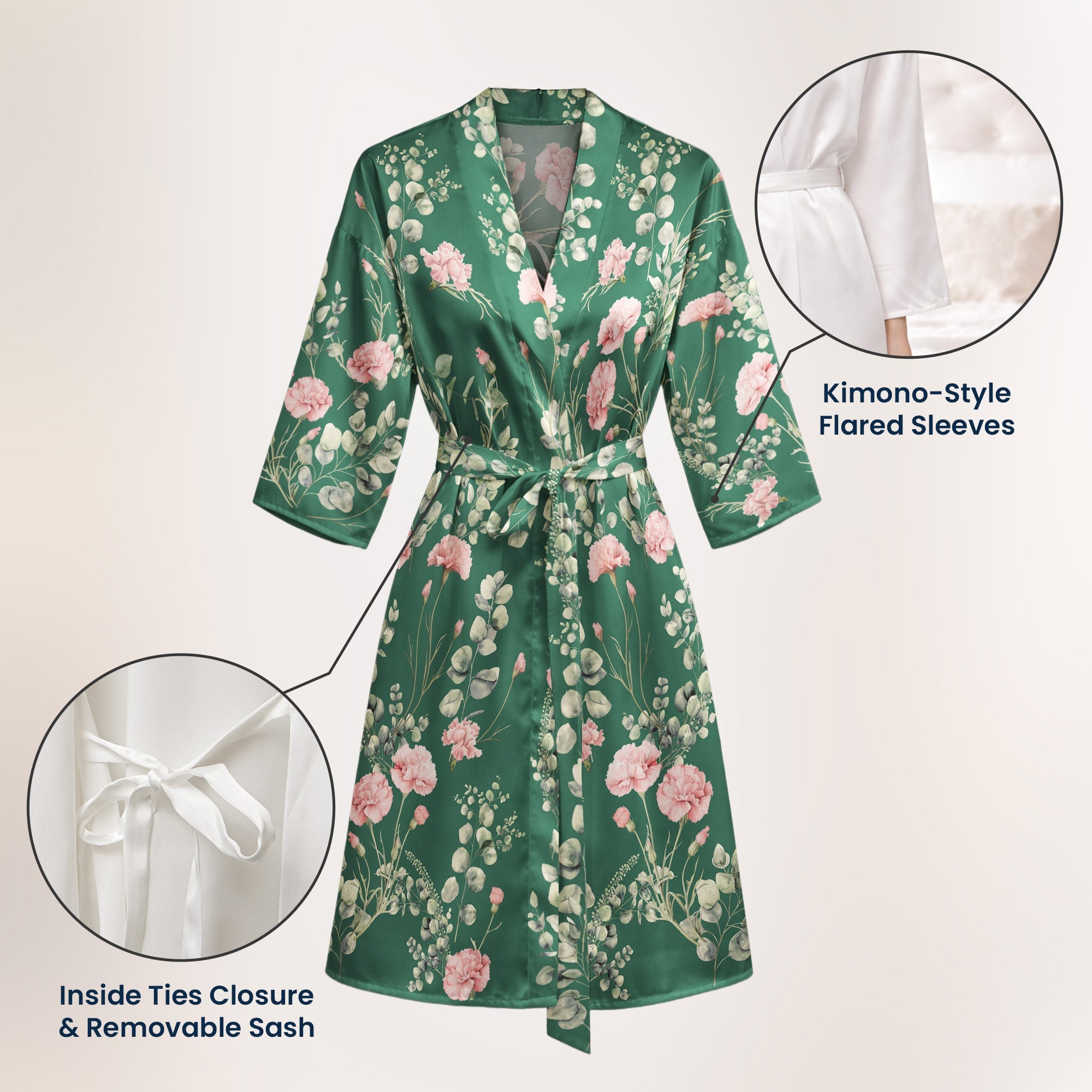 Custom Birth Flower & Names For Her, Bridesmaids, Friends, Sisters, Mom, Daughter - Personalized Robe