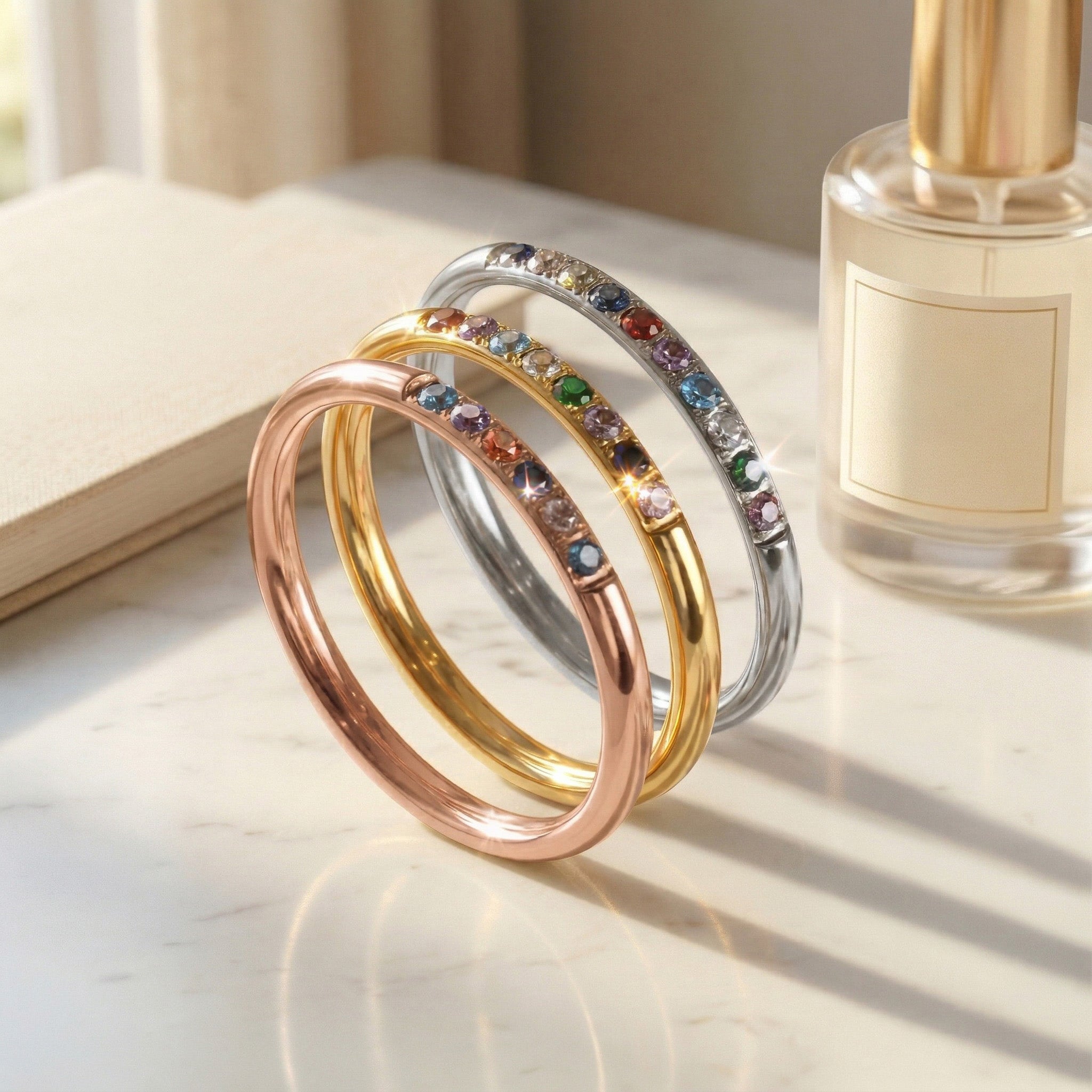 Mother's Day Gifts, Custom Birthstone Ring Gift For Mom, Wife, Grandma - Personalized Ring