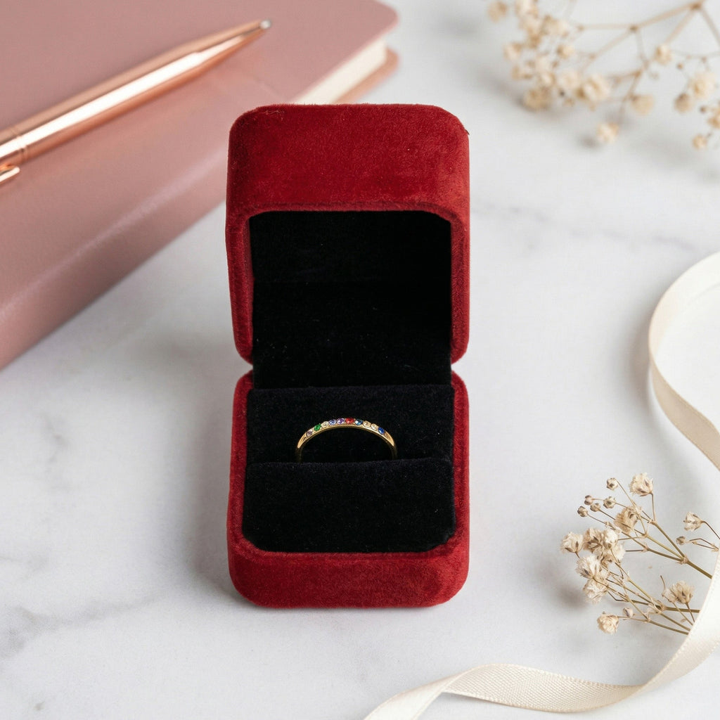 Mother's Day Gifts, Custom Birthstone Ring Gift For Mom, Wife, Grandma - Personalized Ring