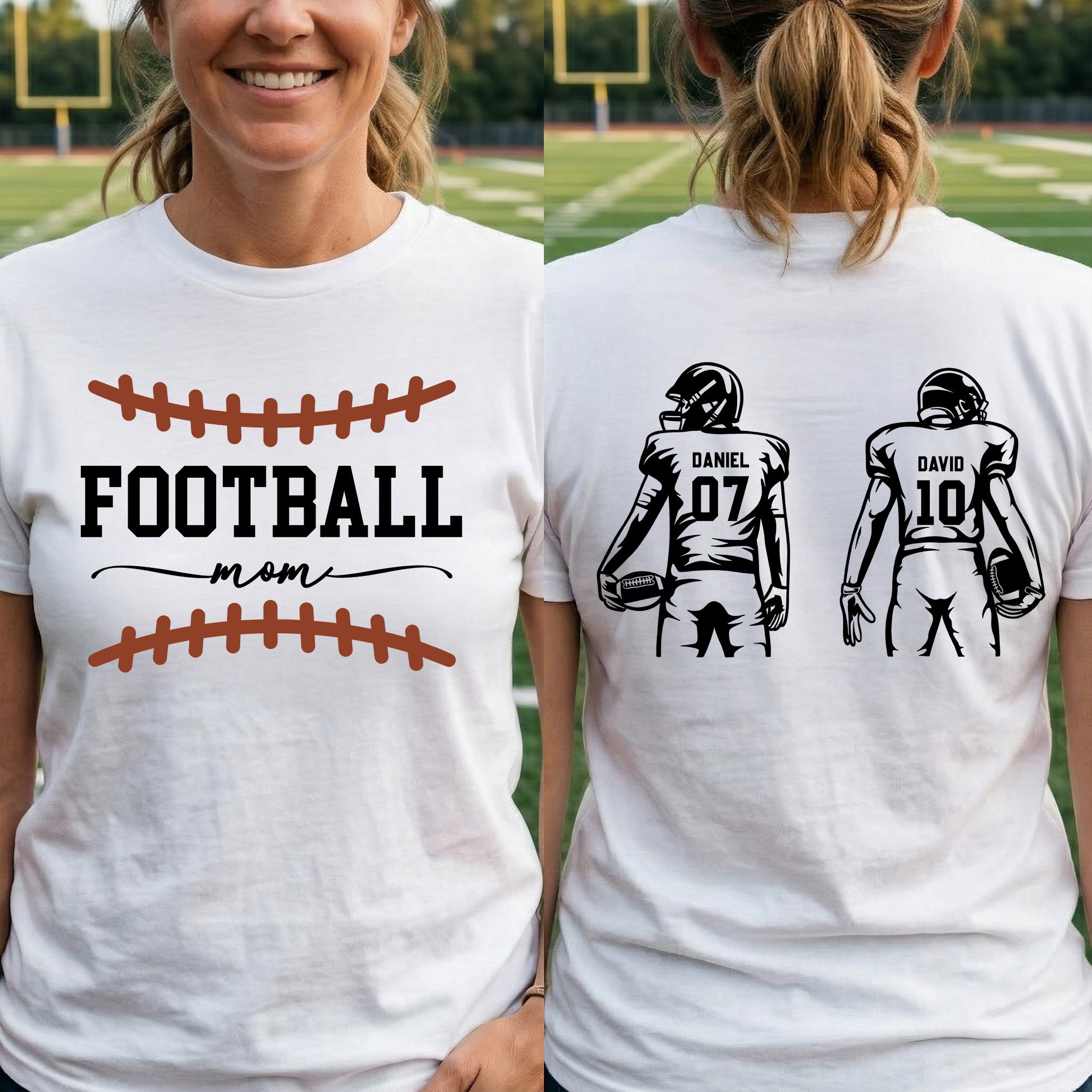 Mother's Day Gifts, Custom Football Mom, Grandma - Personalized Shirt