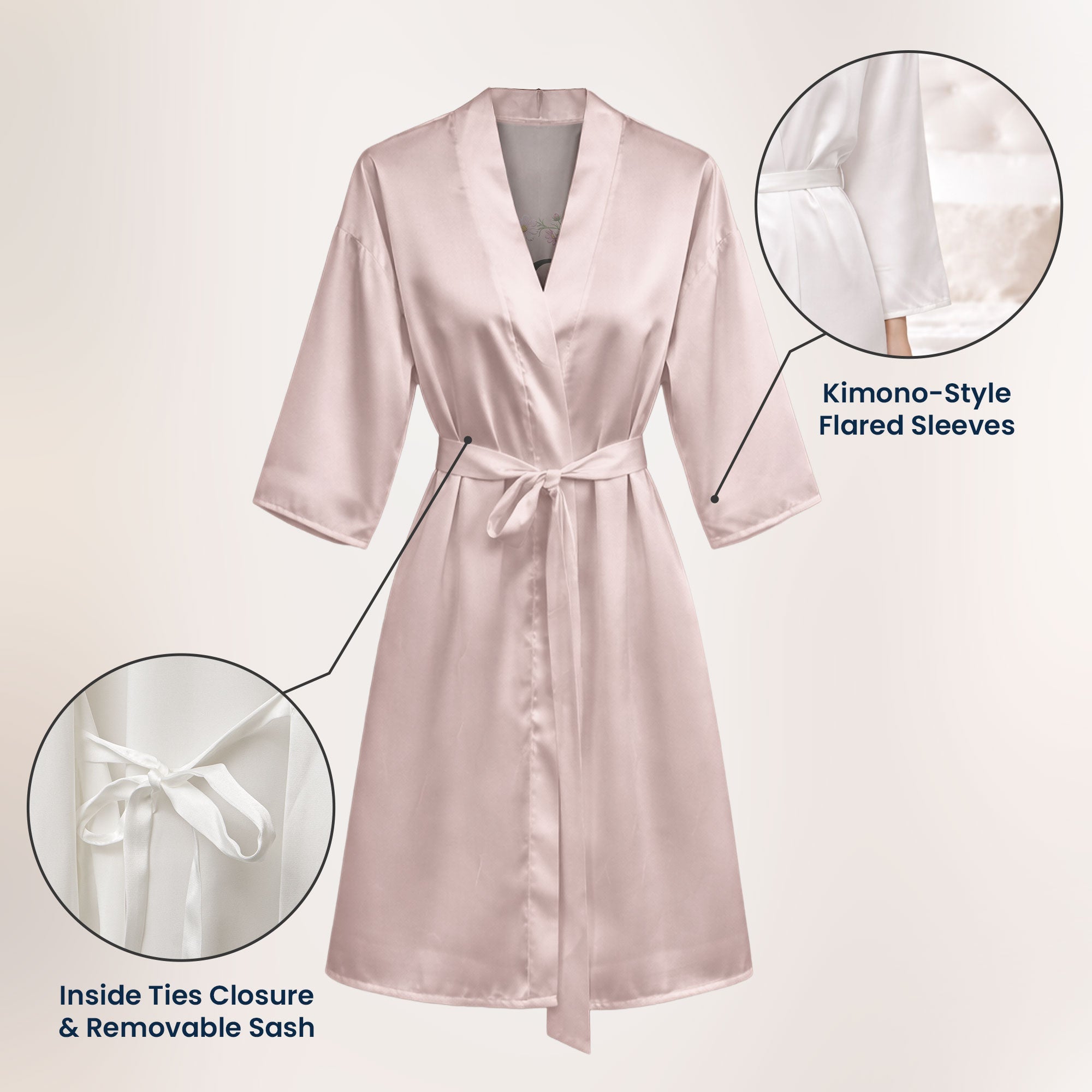 Custom Name And Birth Flower Bridesmaid Wedding Birthday Robe - Personalized Robe