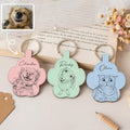 Custom Pet Portrait Gift For Dog Lover, Cat Lover Sketch Style - Personalized Keychain