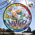 Custom Photo Couple Anniversary Gift For Her, Him - Personalized Window Hanging Suncatcher