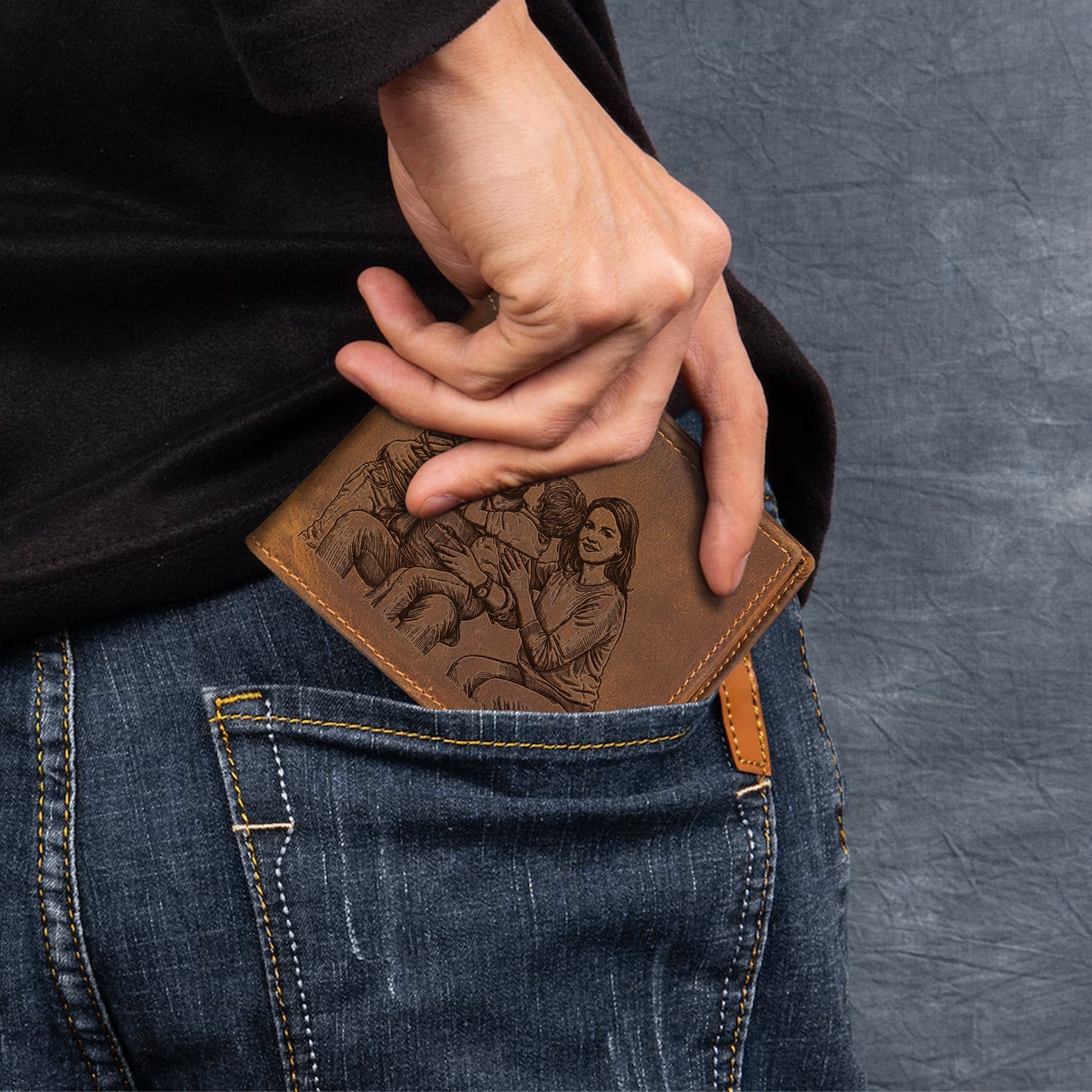 Father's Day Gifts, Custom Photo Wallet For Husband, Daddy Father's Day Birthday Gift - Personalized Wallet
