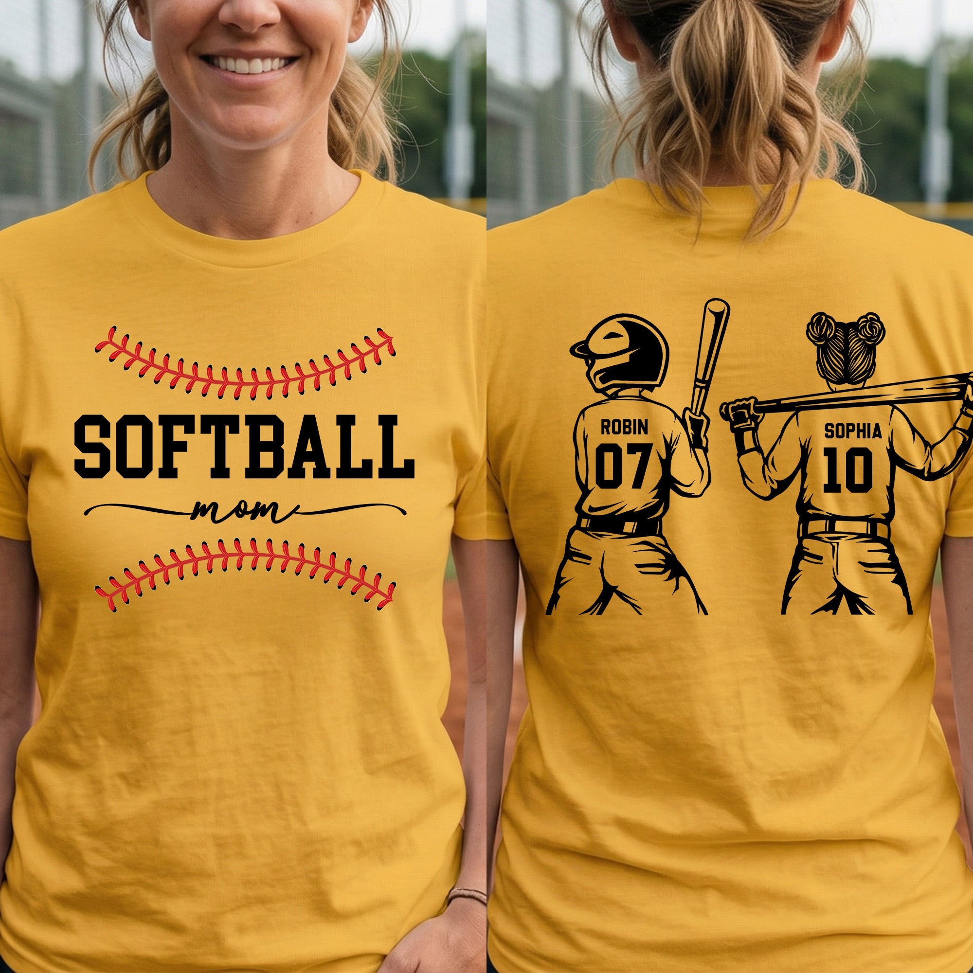 Mother's Day Gifts, Custom Softball Mom, Grandma - Personalized Shirt
