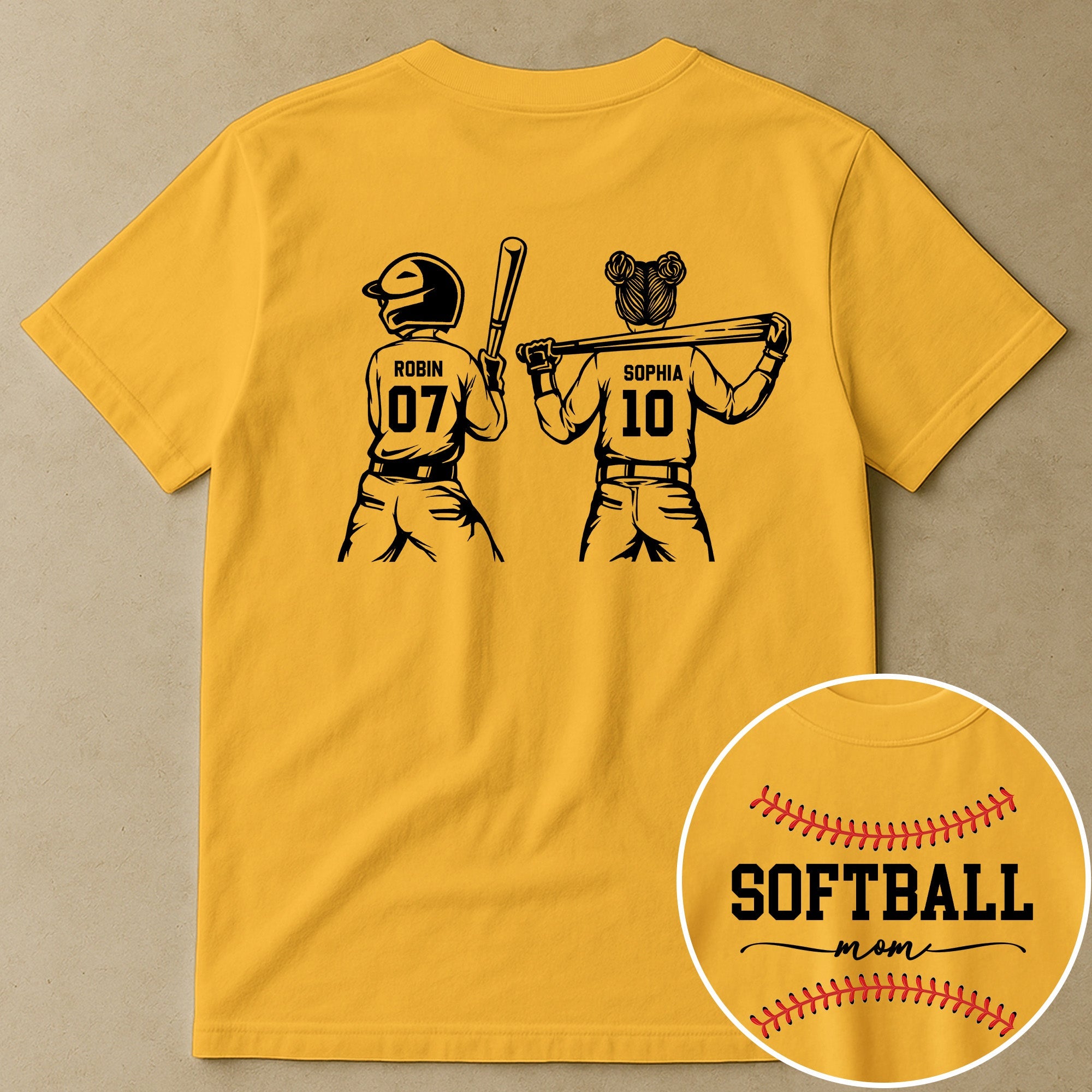 Mother's Day Gifts, Custom Softball Mom, Grandma - Personalized Shirt