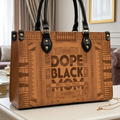 Mother's Day Gifts, Dope Black Mom, Dope Mom - Custom With Kids' Names - Personalized Leather Bag