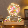 Mother's Day Gifts, Family Birth Flower Bouquet Flowers Gift For Mom, Grandma, Family - Personalized Night Light