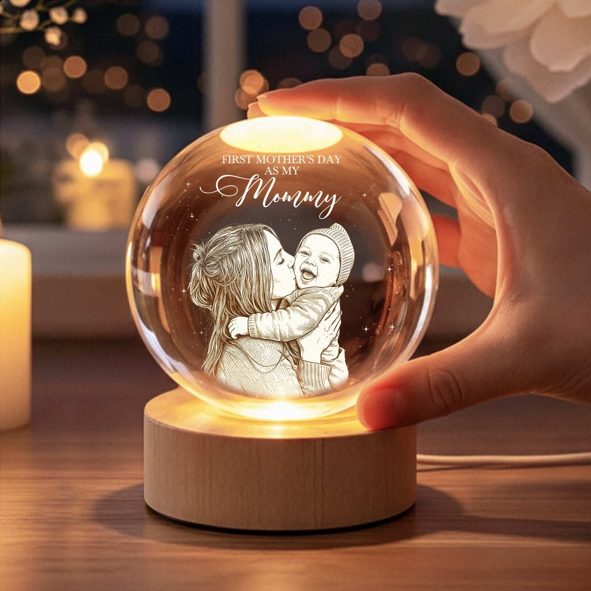 Mother's Day Gifts, First Mother's Day Baby & Mommy - 1st Mother's Day Gift For Her, Daughter, Wife - Personalized Night Light