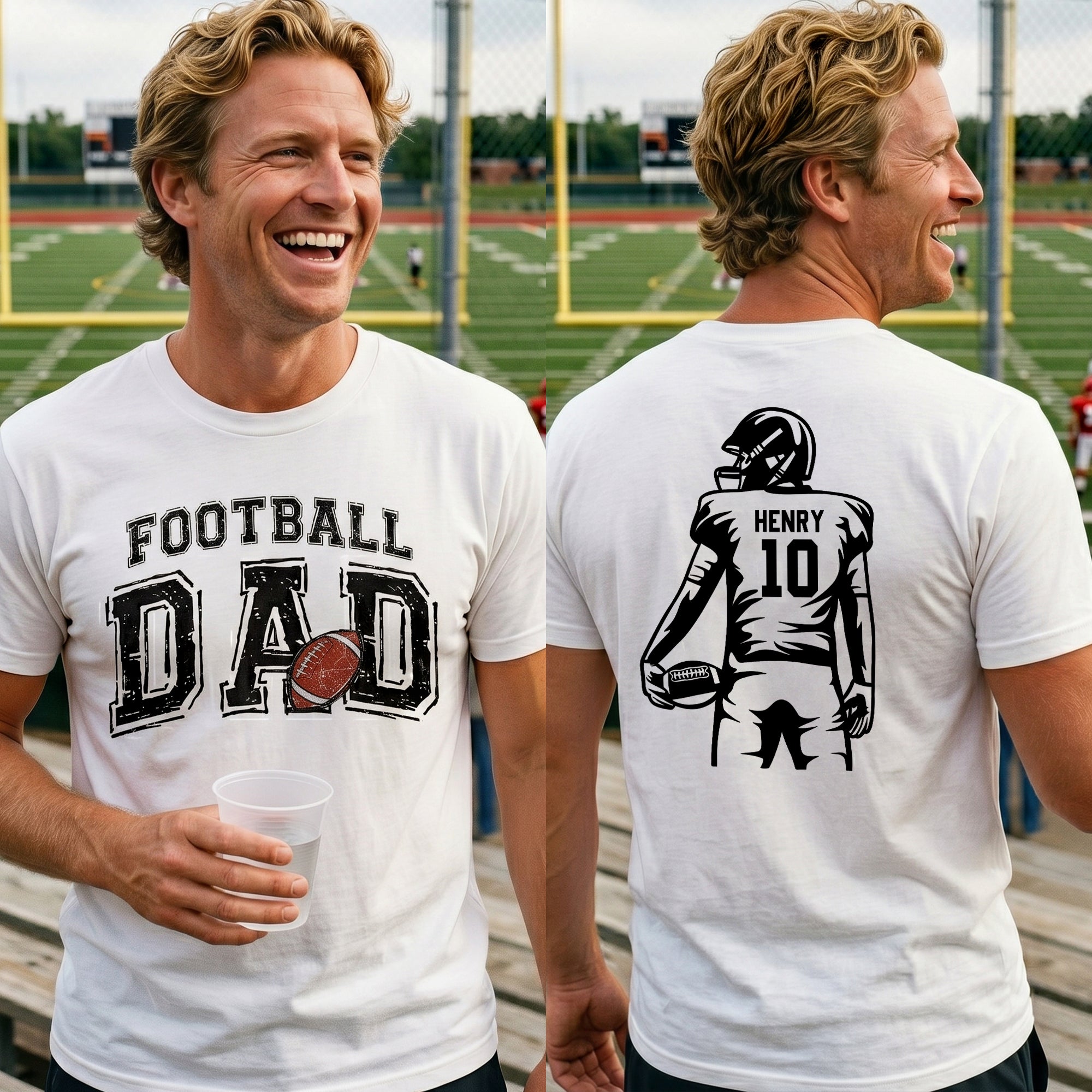 Father's Day Gifts, Football Dad, Daddy, Grandpa- Personalized Shirt