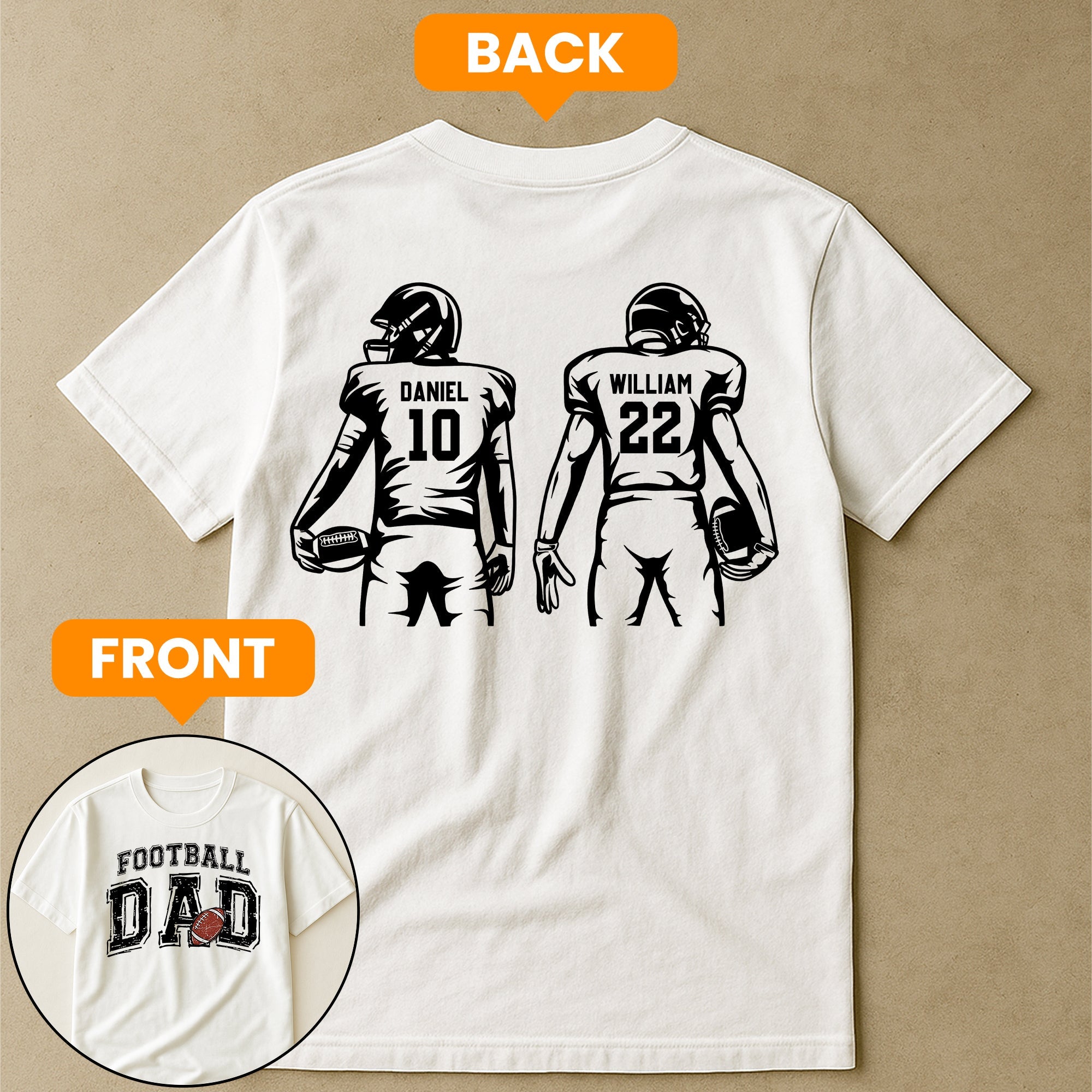 Father's Day Gifts, Football Dad, Daddy, Grandpa- Personalized Shirt